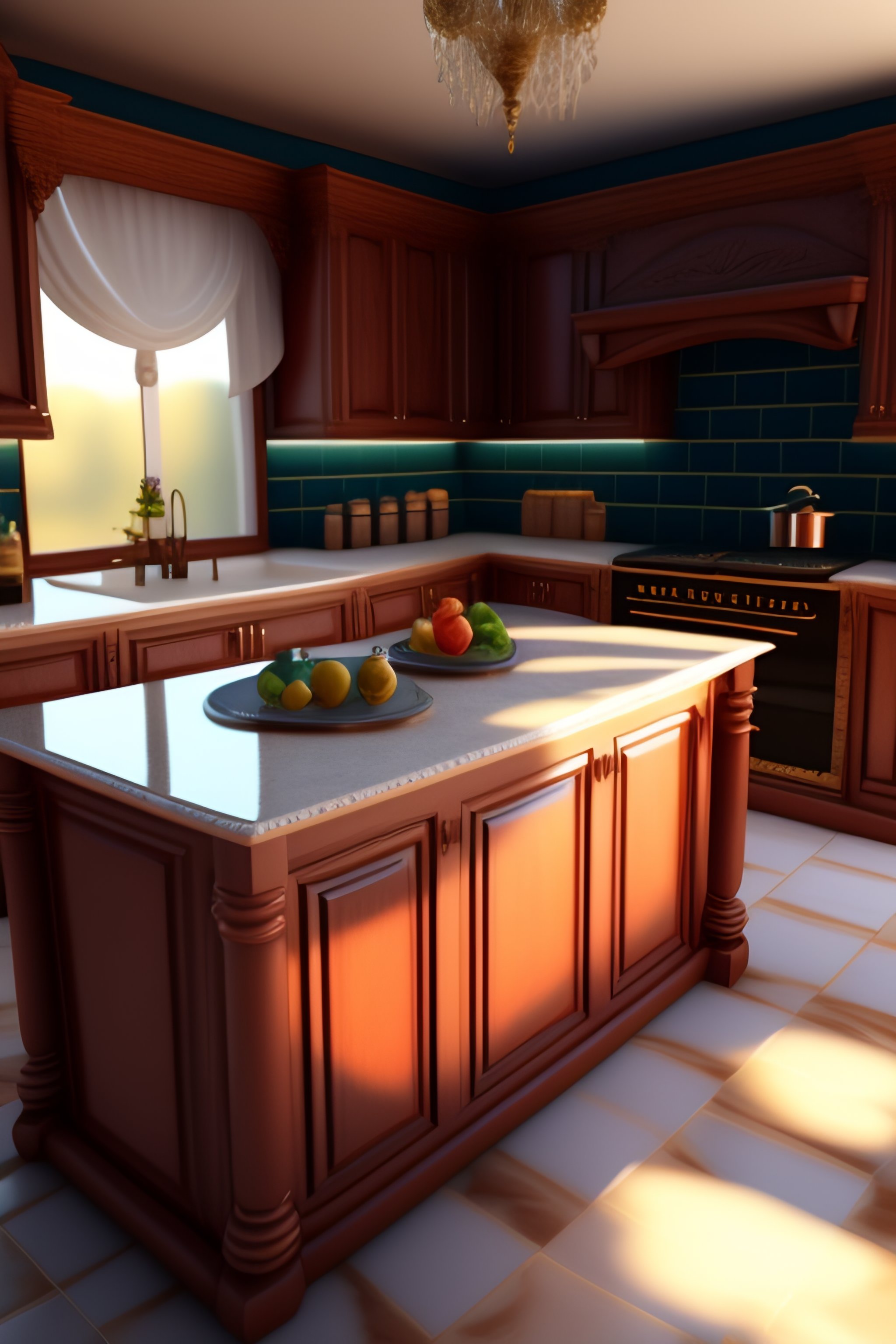 Lexica Kitchen in mansion,resient evil ,4k,realstic 3d render