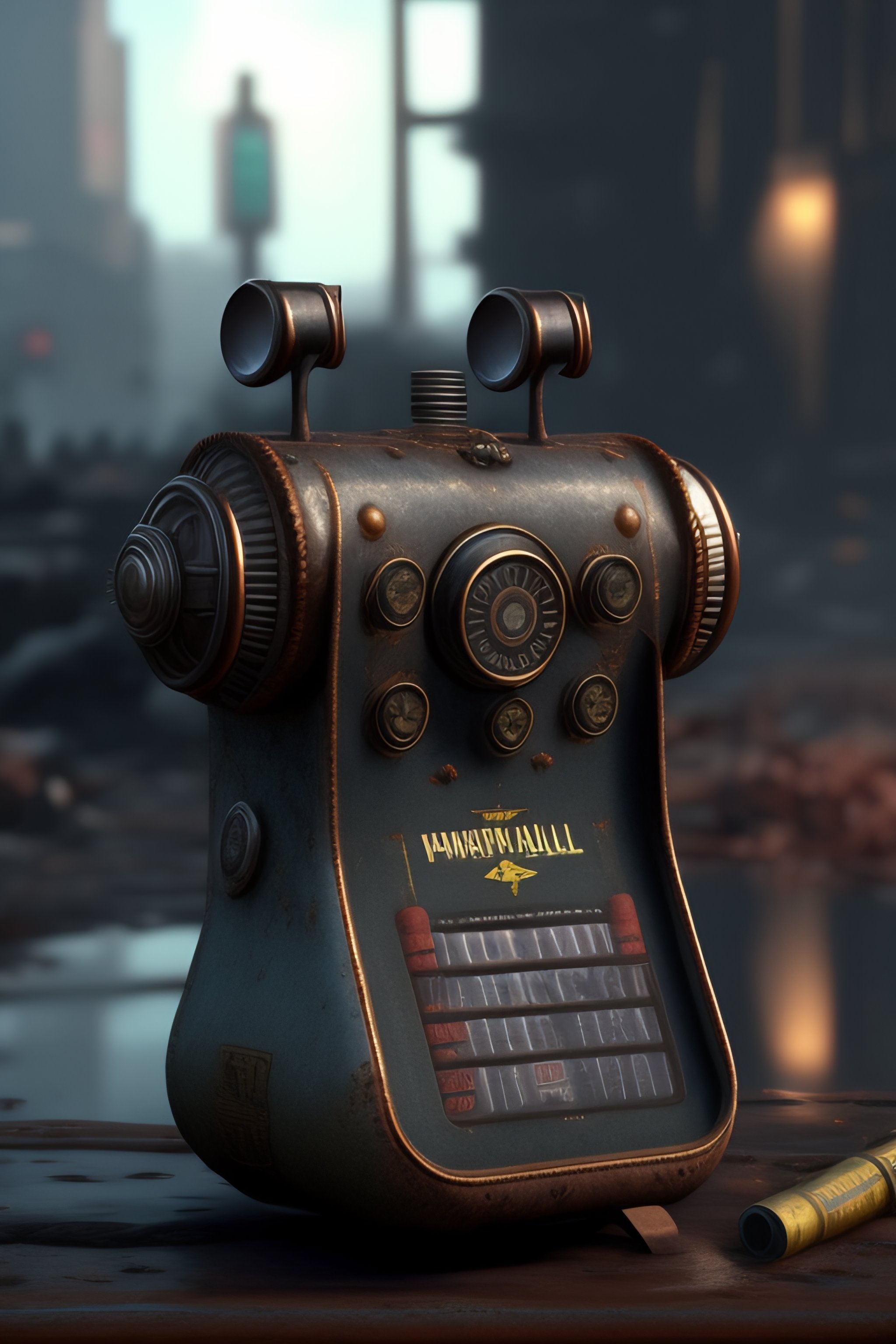 Lexica - An extremely complex Fallout 4 Mobile phone, Waste punk, gray