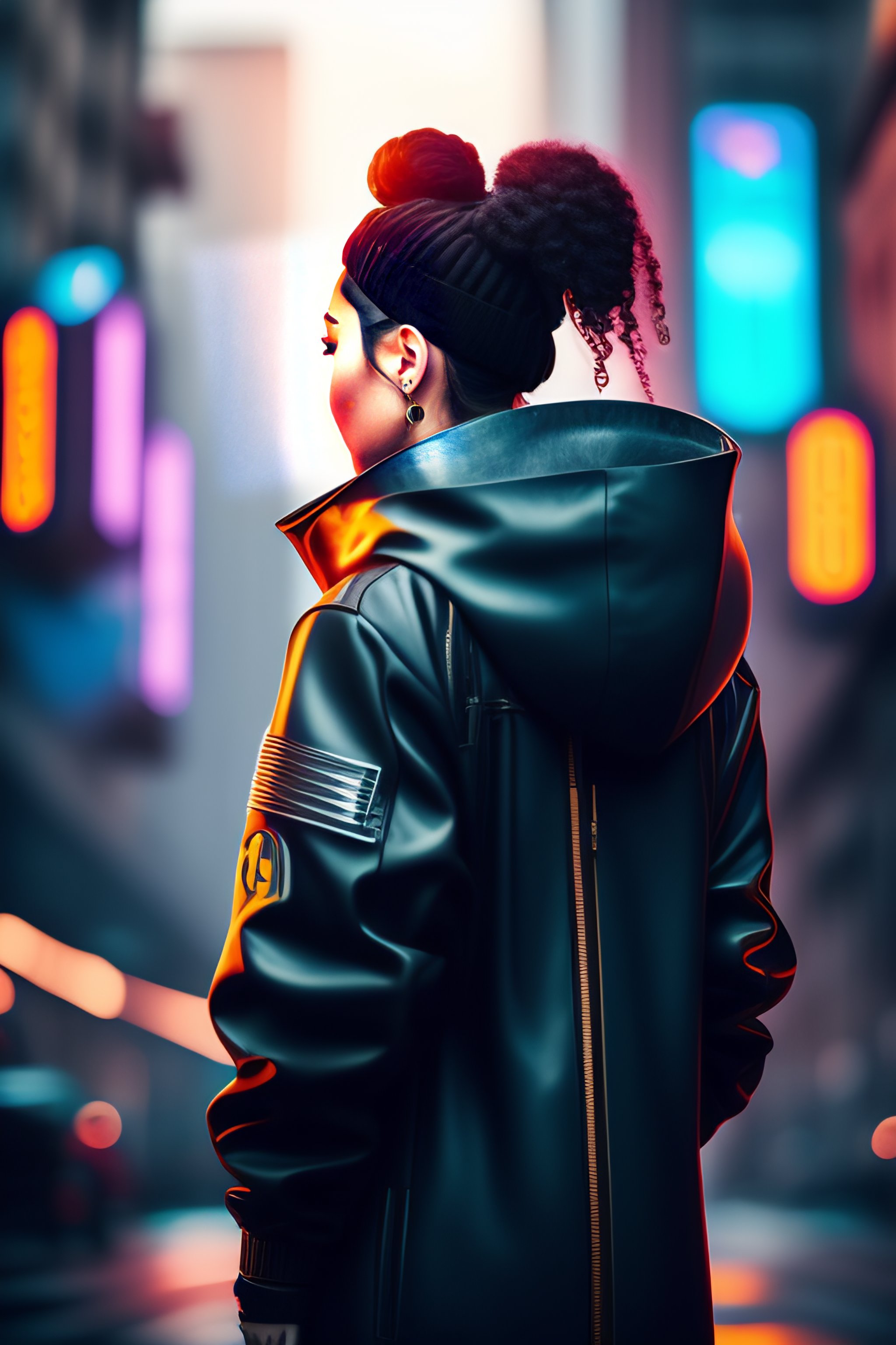 Lexica - Point of view from the back of a girl in a city finding ...