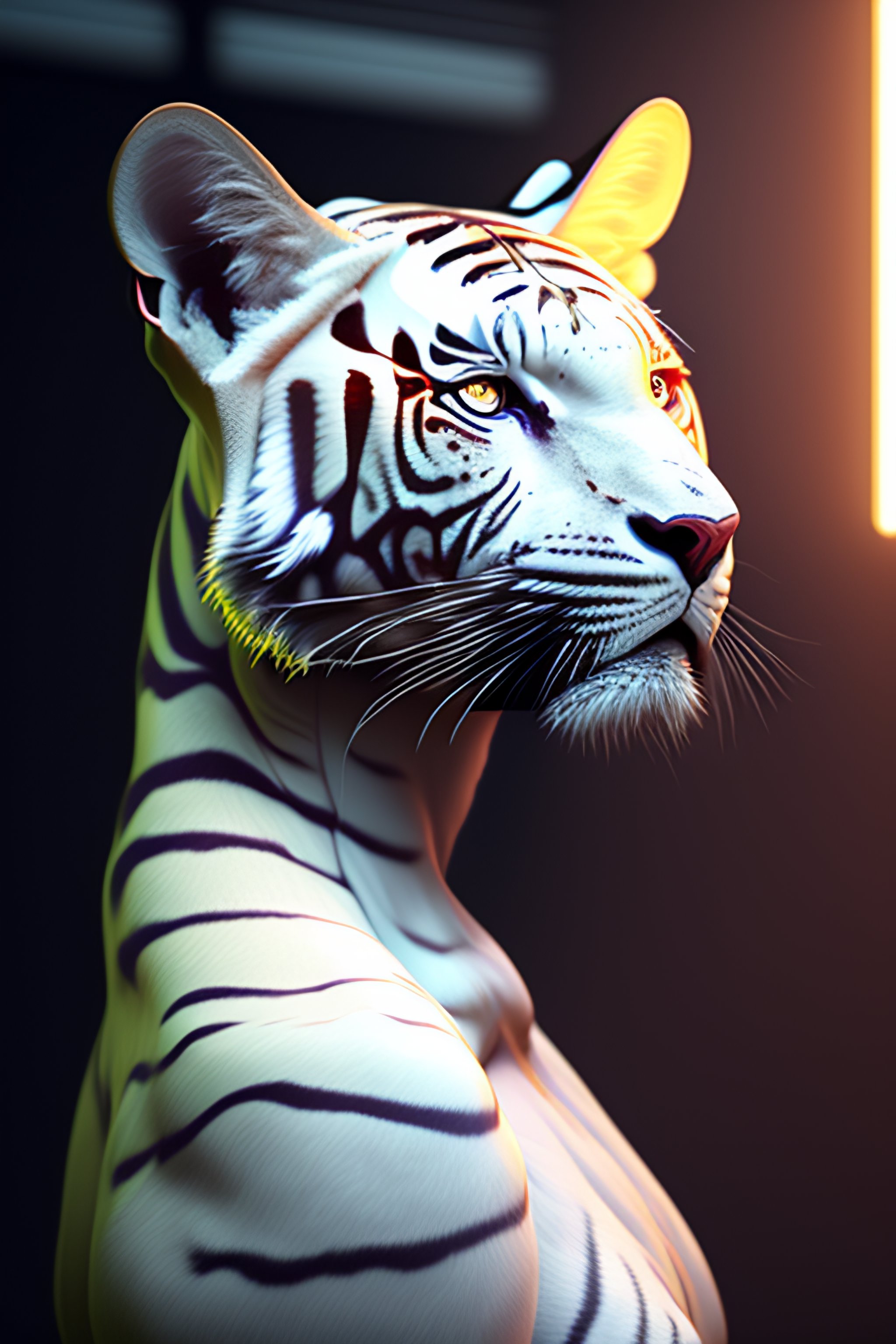 Lexica - White tiger is a women, body anthropomorphic, furry, trending ...