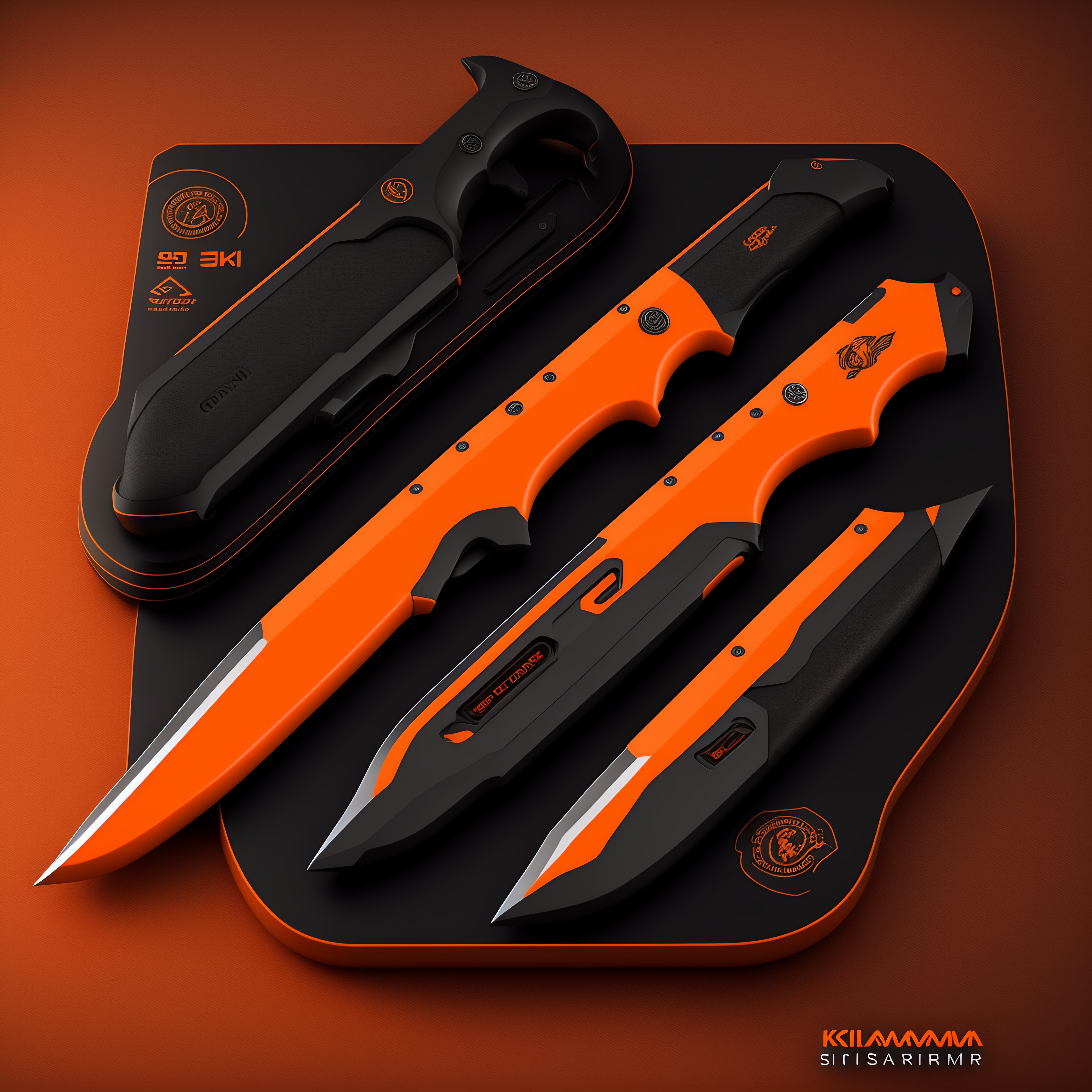 Lexica - CS-GO karambit knife, orange color, militar pattern details ...
