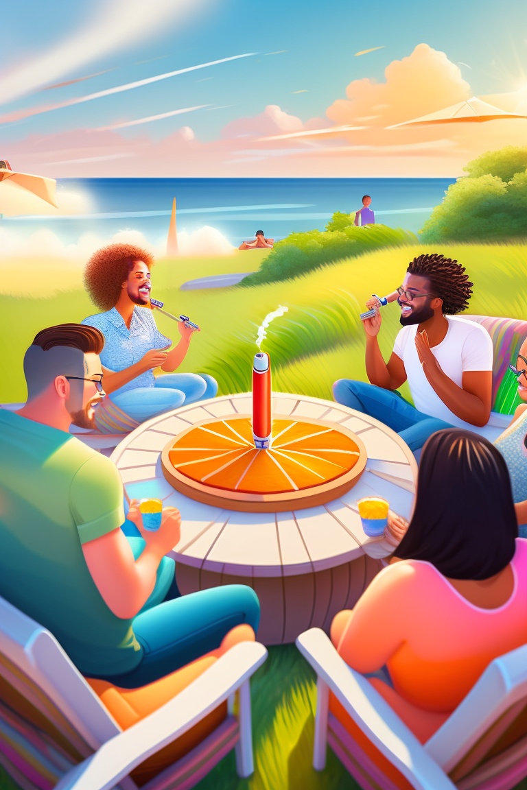 Lexica - Imagine a group of friends gathered outdoors on a sunny day ...