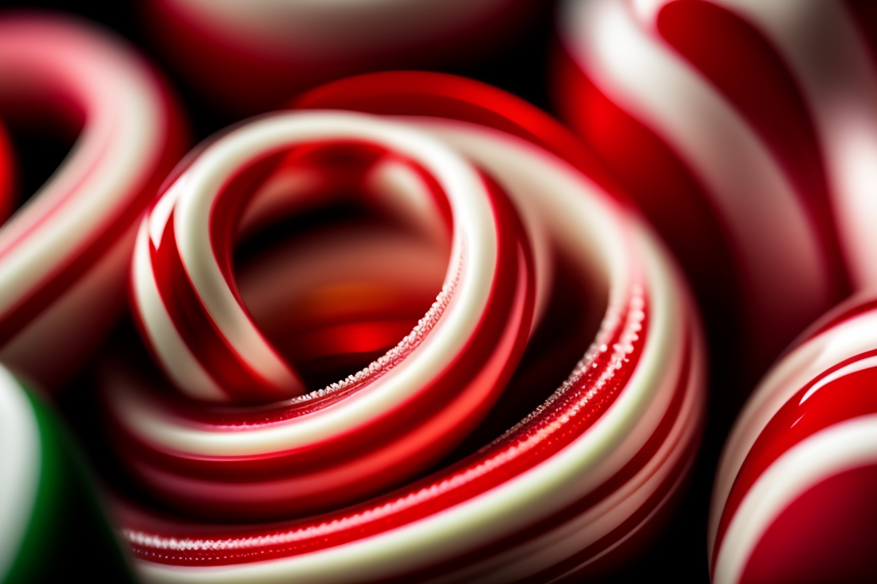 Lexica - Sharp Closeup of peppermint candy canes side by side ...