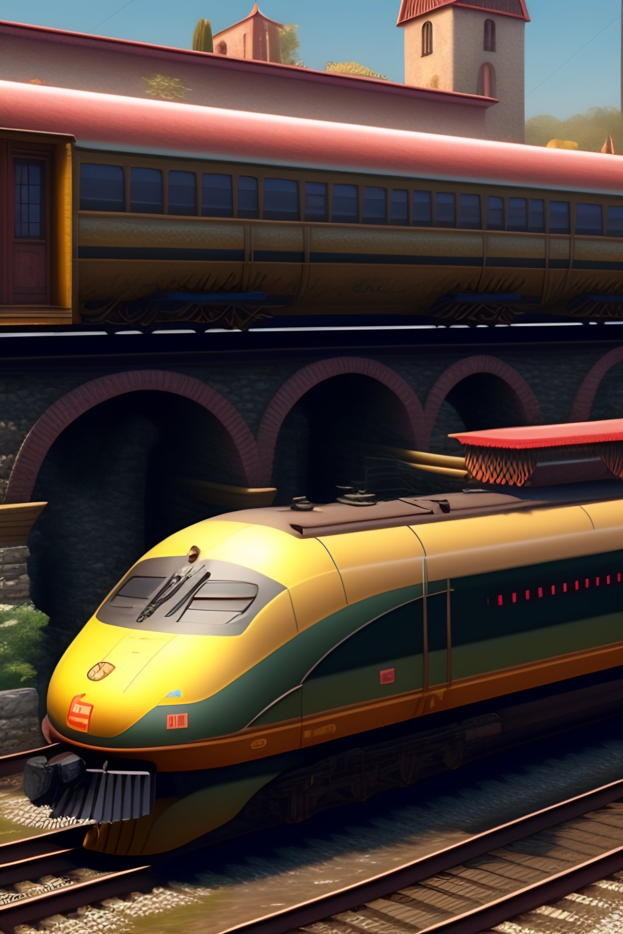 Lexica - Medieval city with train