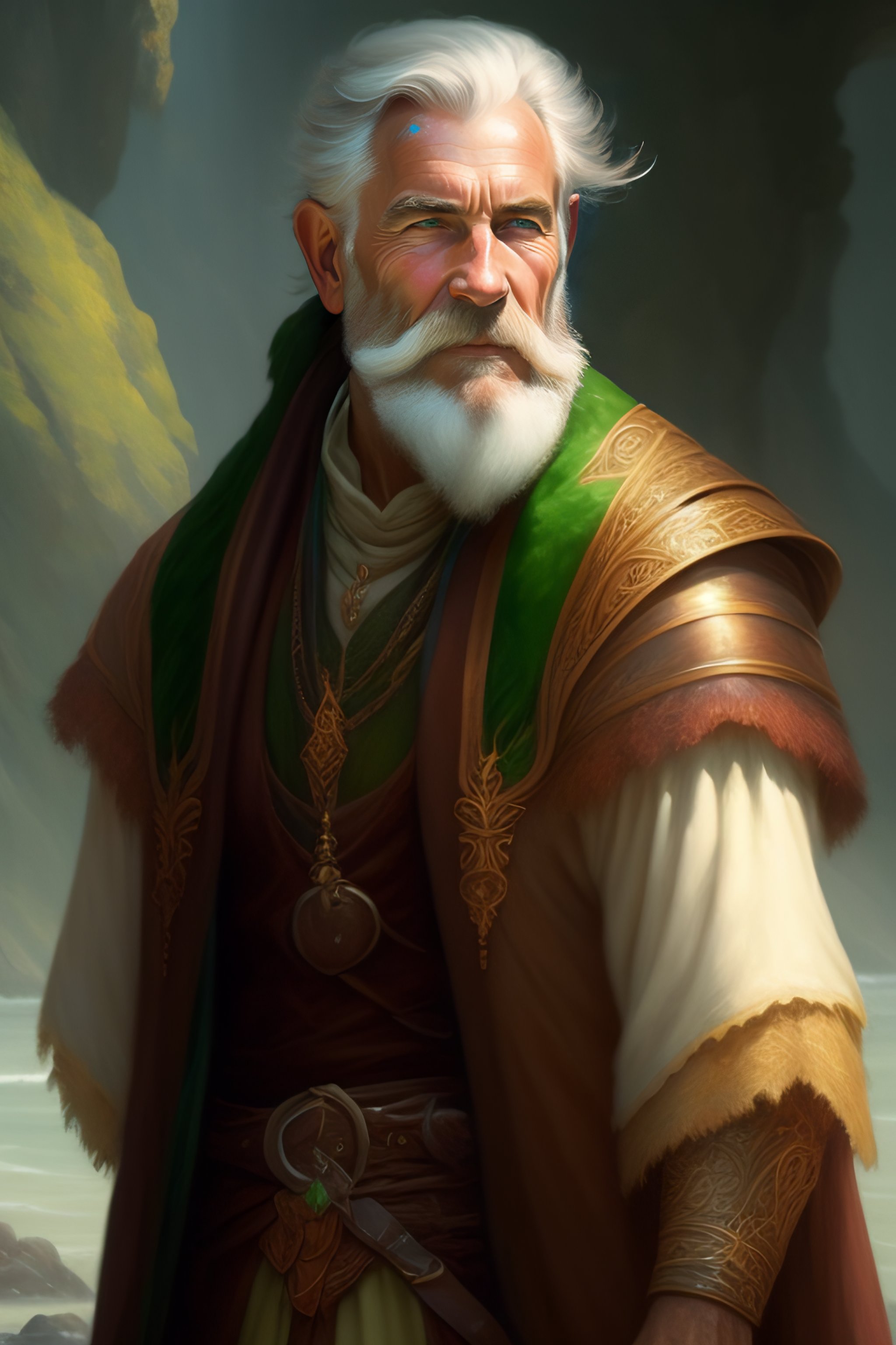 Lexica - Portrait of an aged ruggedly handsome joyful merchant, male ...