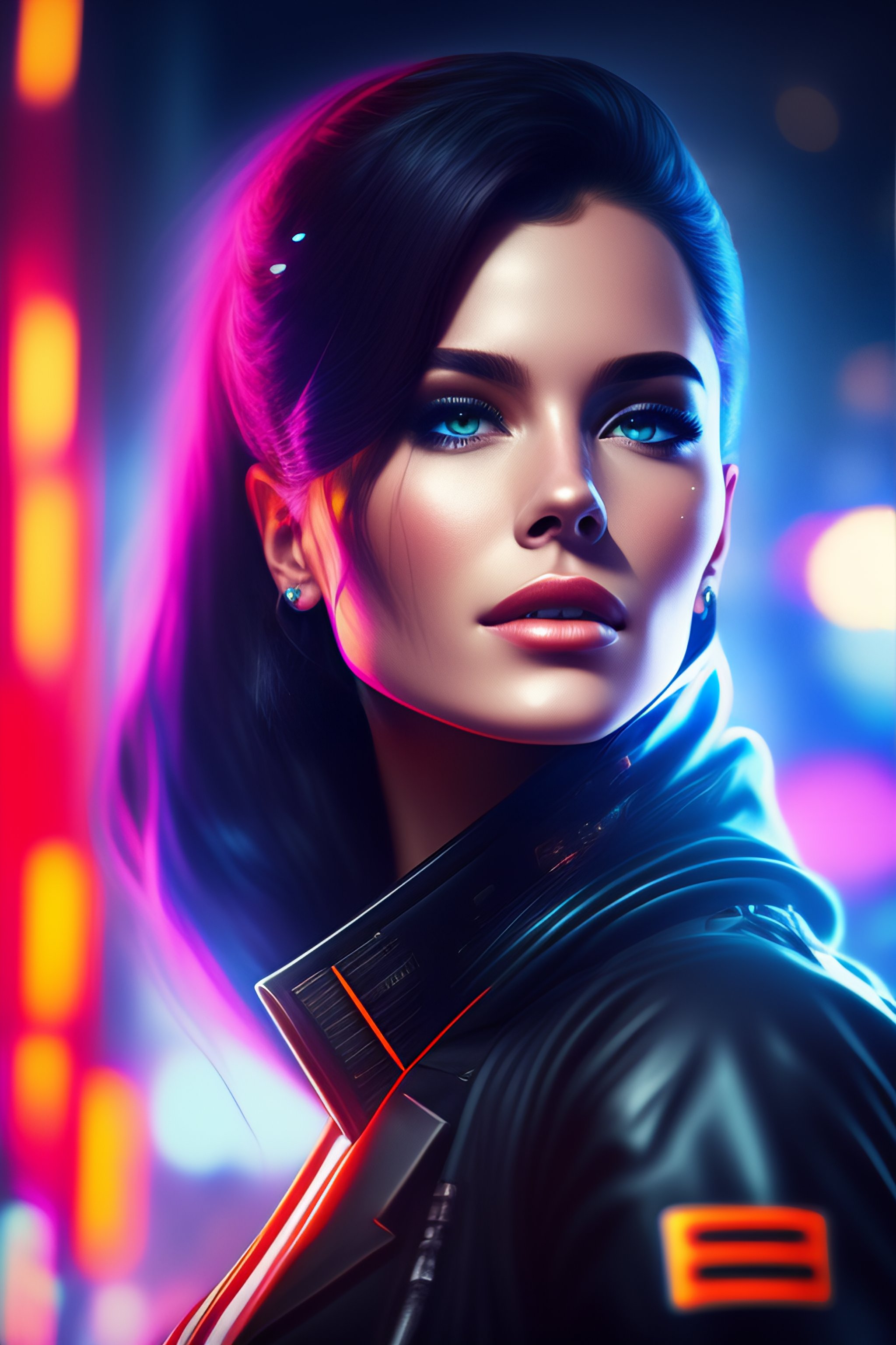 Lexica - Point of view the girl in a city finding someone. cyberpunk theme.
