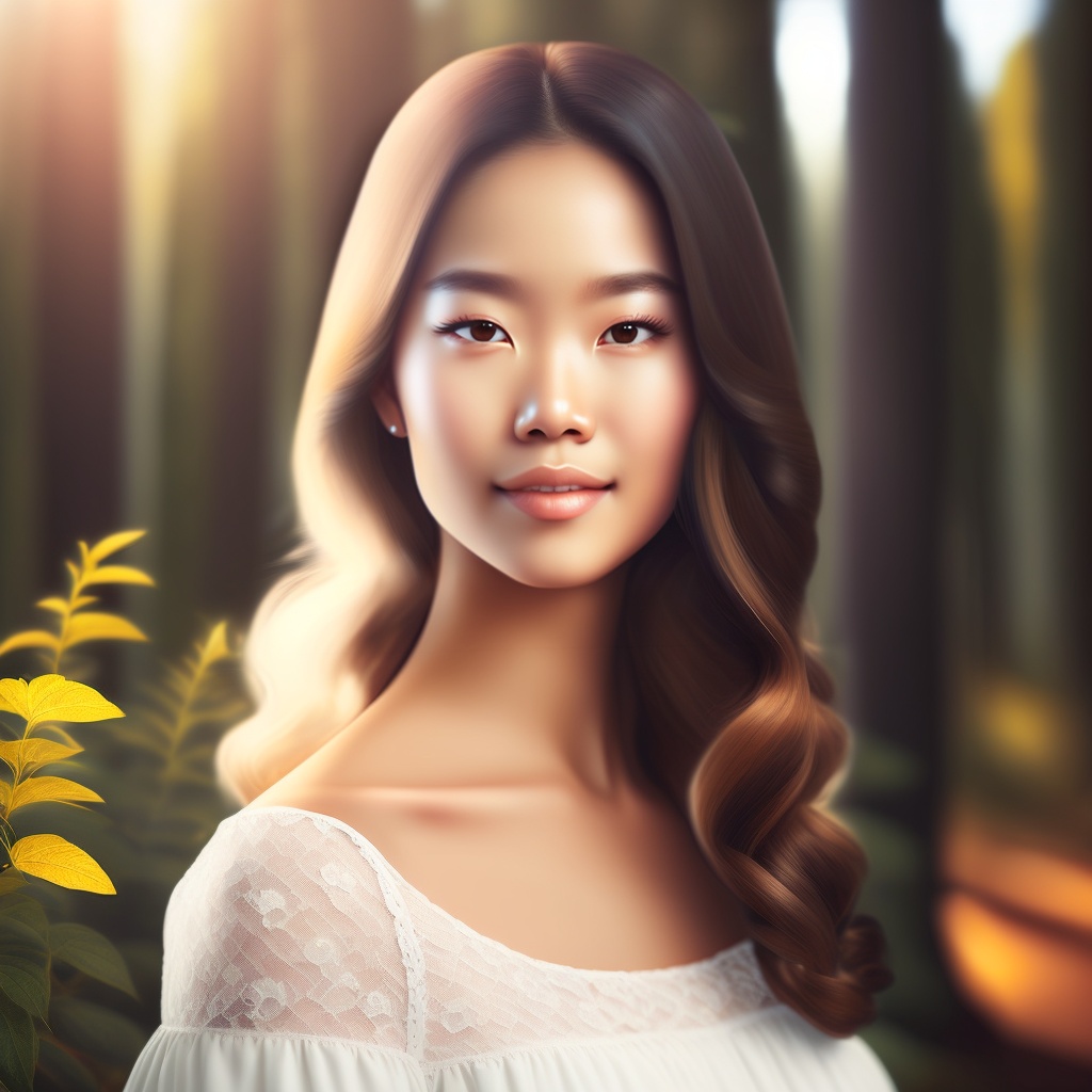 Lexica - A girl, portrait, standing in front of a forest, bokeh, pretty ...
