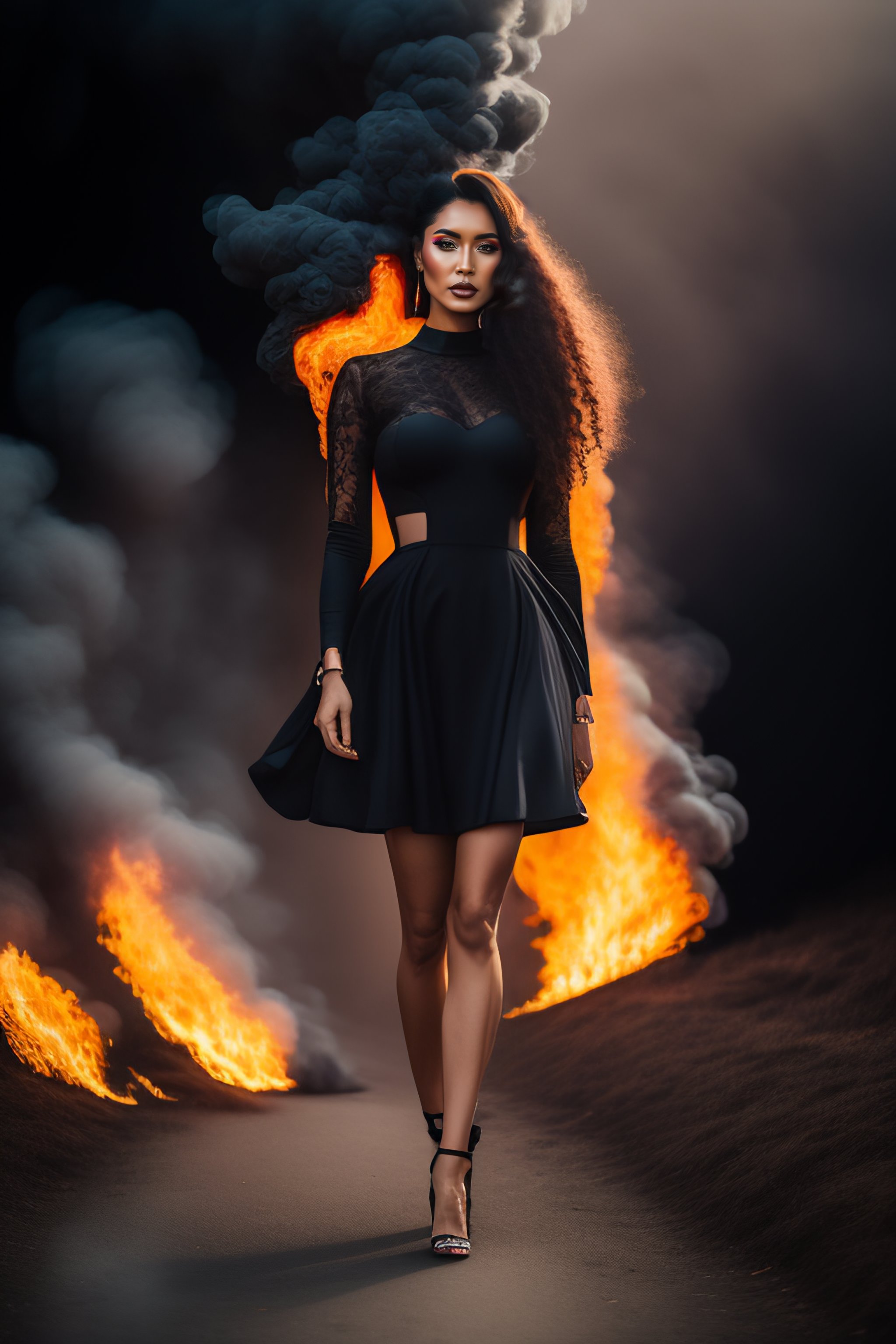 Lexica - Wide shot, full body, model female wearing new fashion line