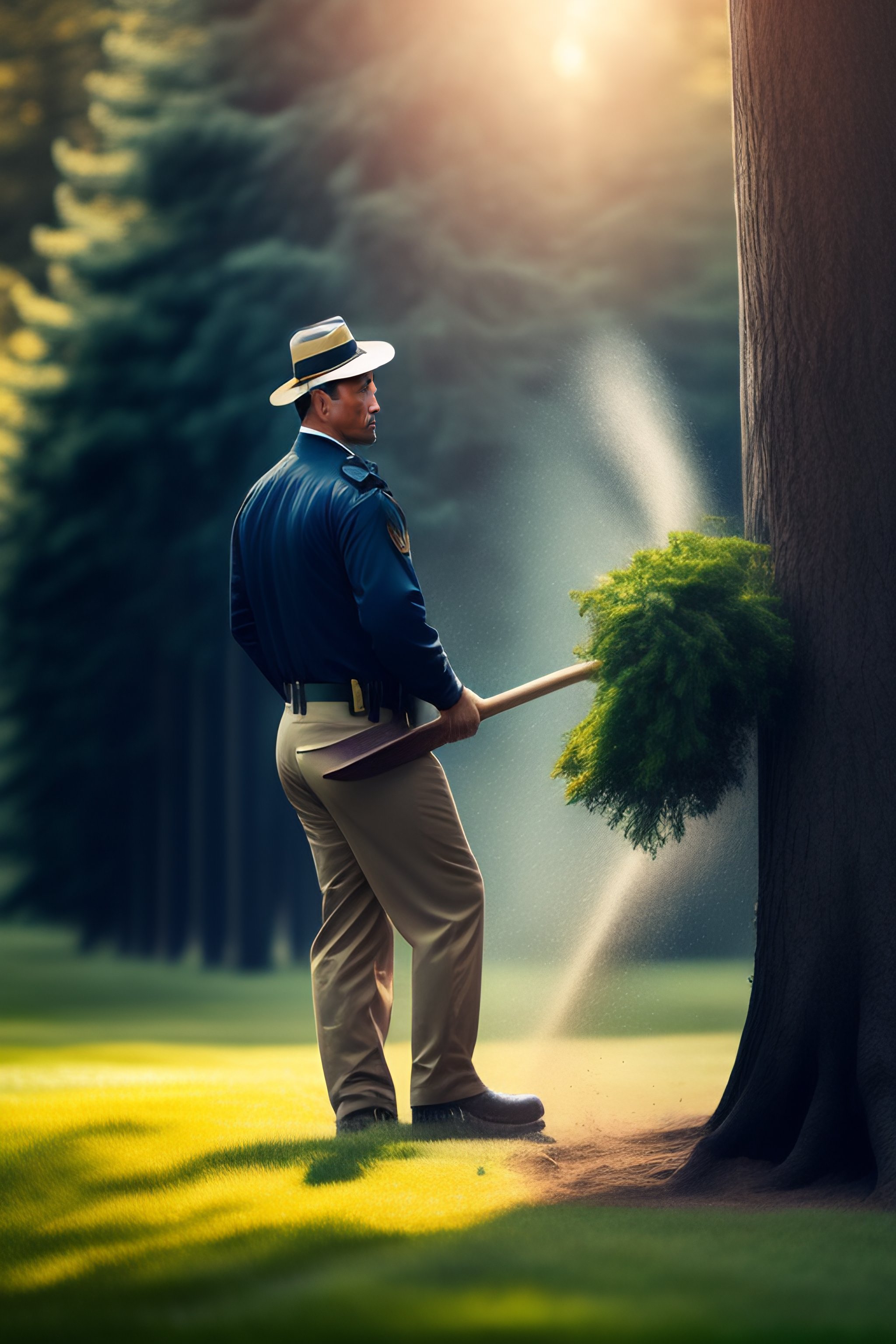 Lexica - A man chopping down a tree