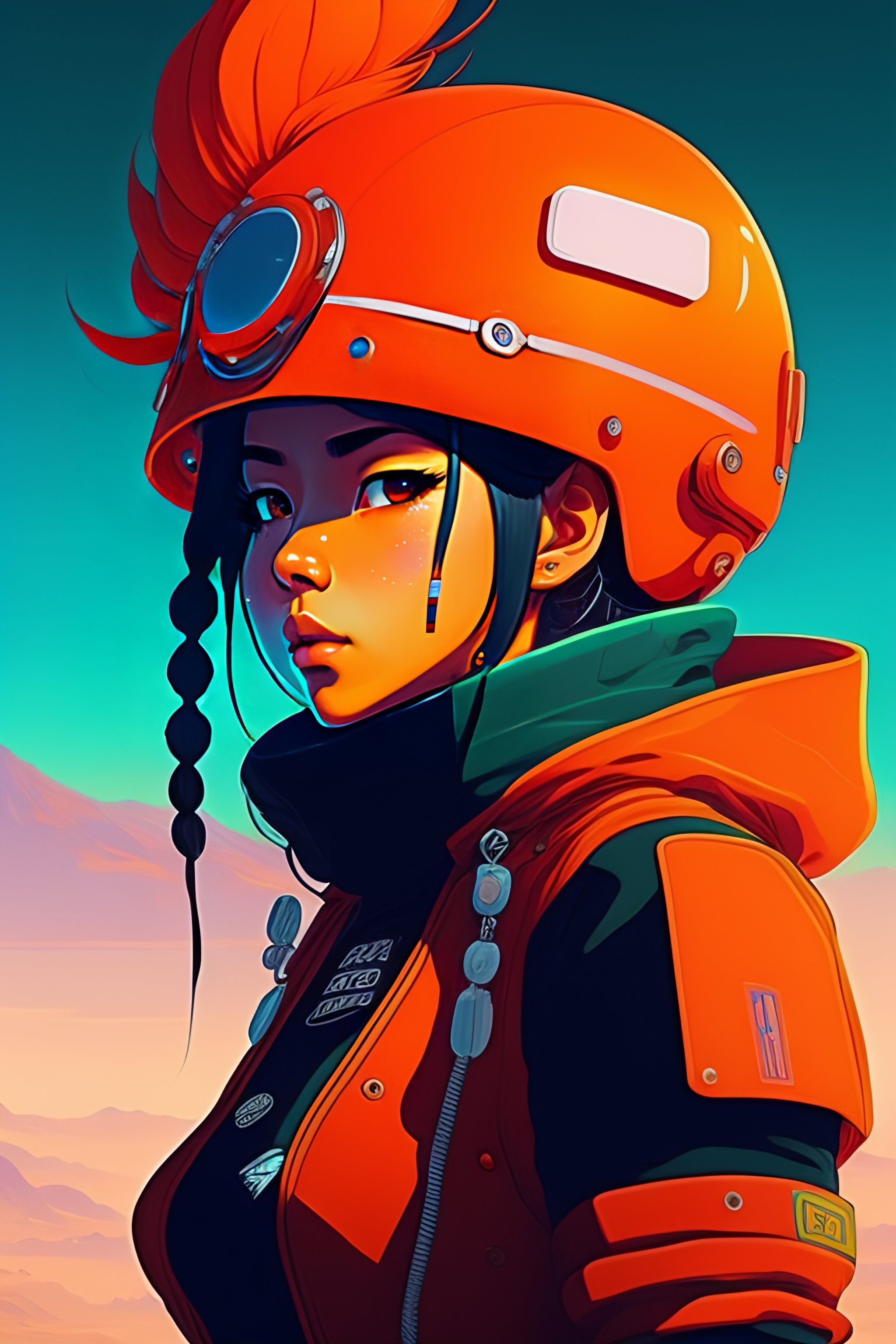 Lexica - Aztec cyborg,style of Laurie Greasley, studio ghibli, akira ...