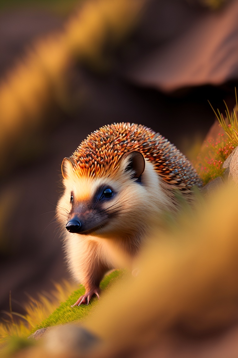 Lexica - A balled up hedgehog rolling clumsily down the slope of a hill ...