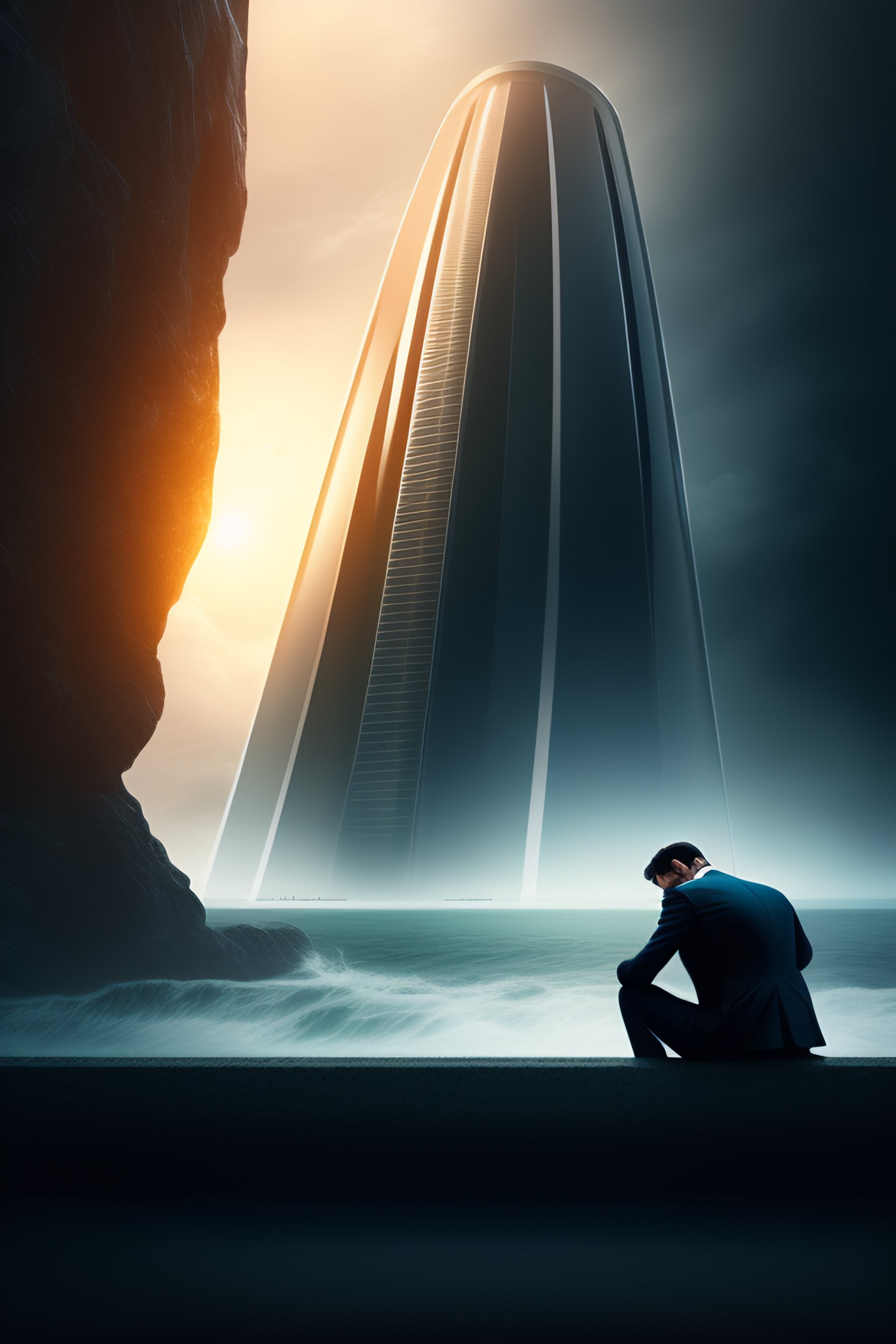 Lexica - A billionaire who is crying in a luxury tower