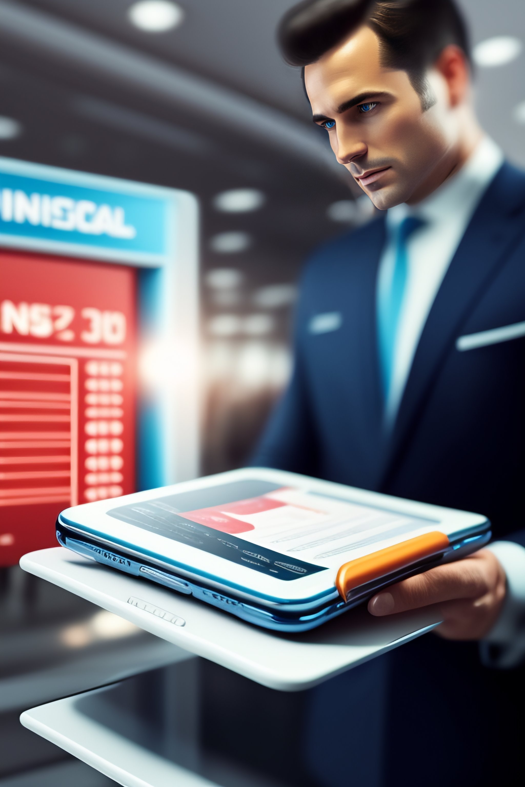 Lexica - 3d illustration of a sales man trying to find clints