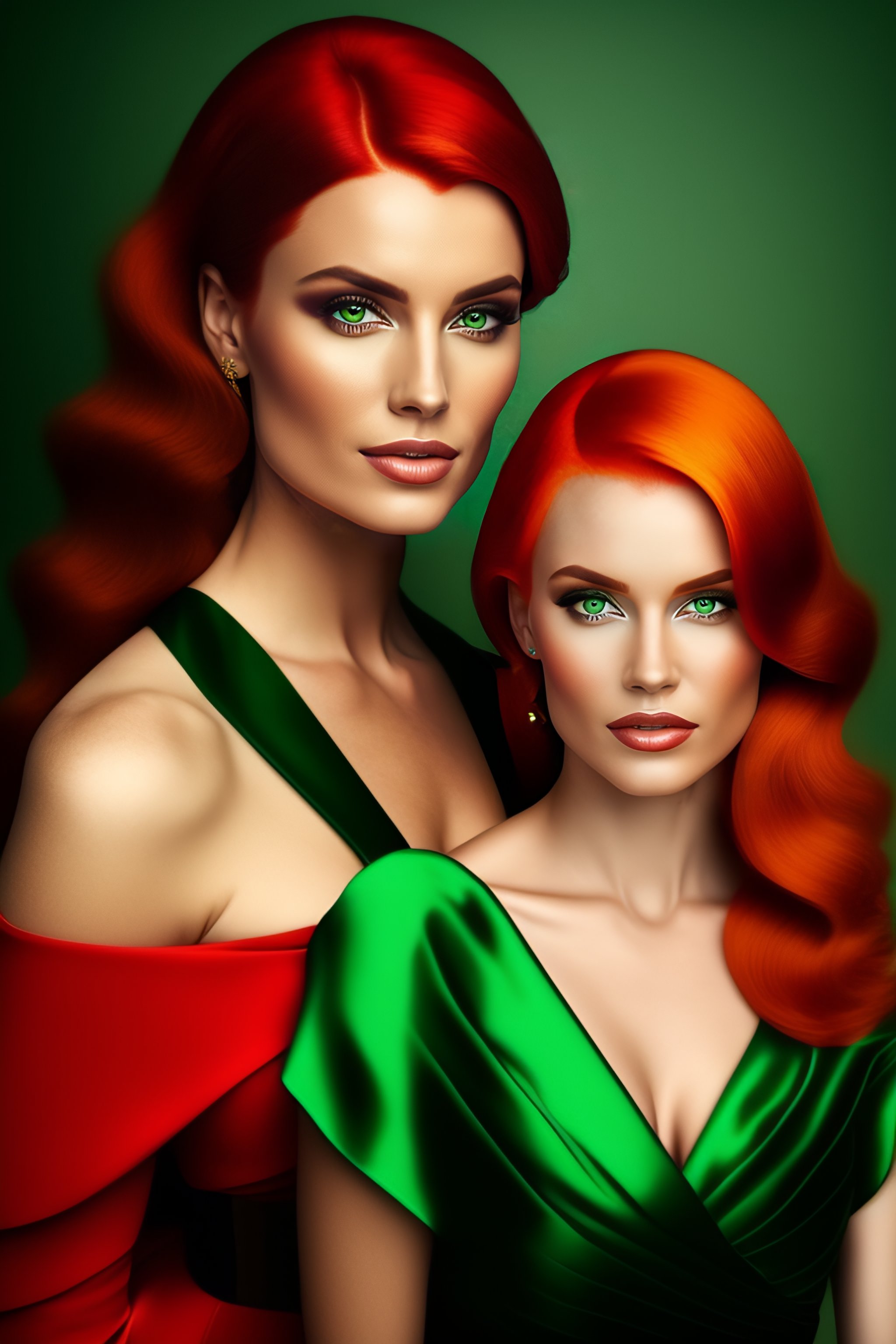 lexica-women-with-red-hair-in-green-dress