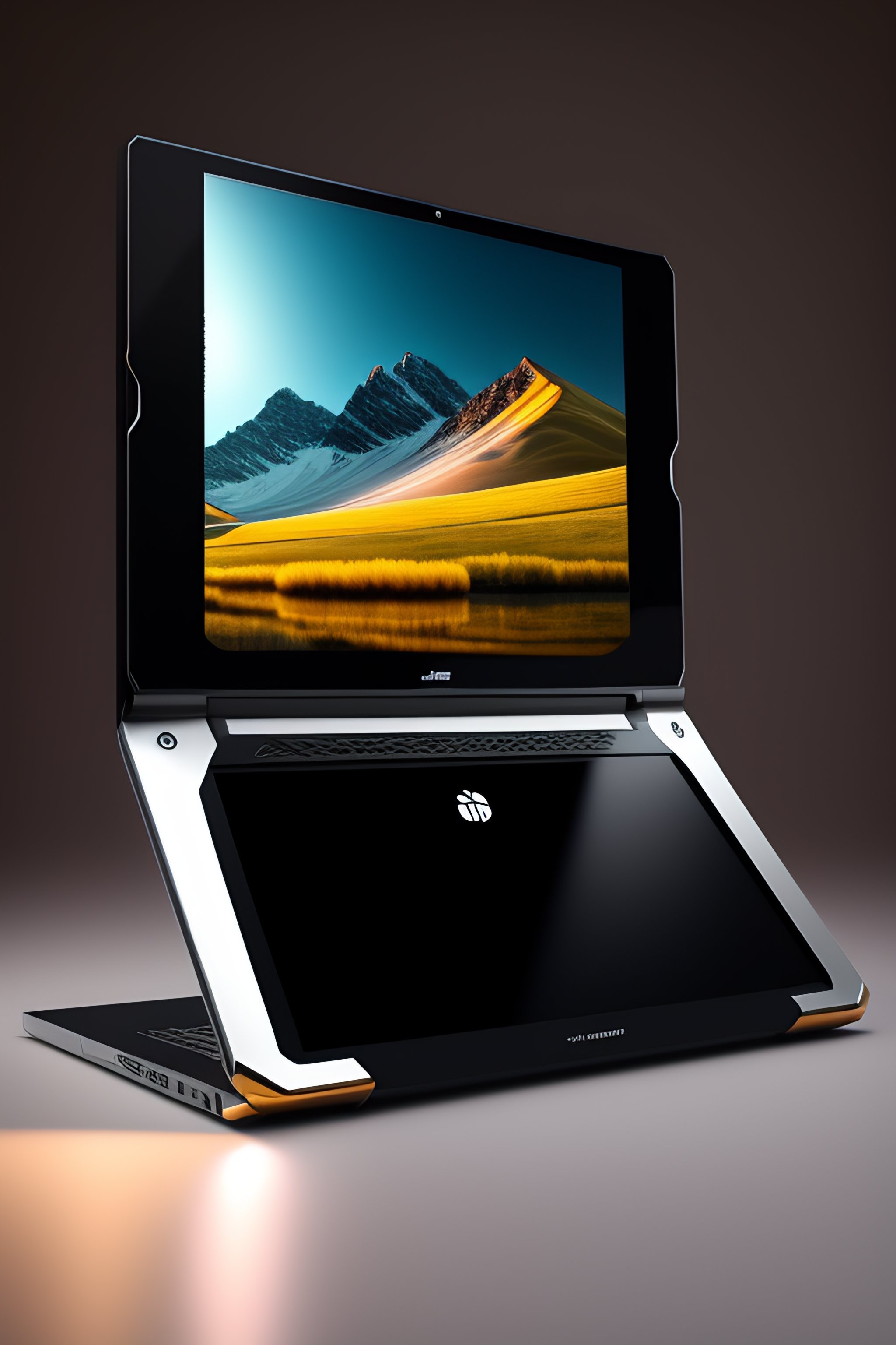 Lexica - Hyperrealistic neo - rococo solarpunk aesthetic minimal laptop ...