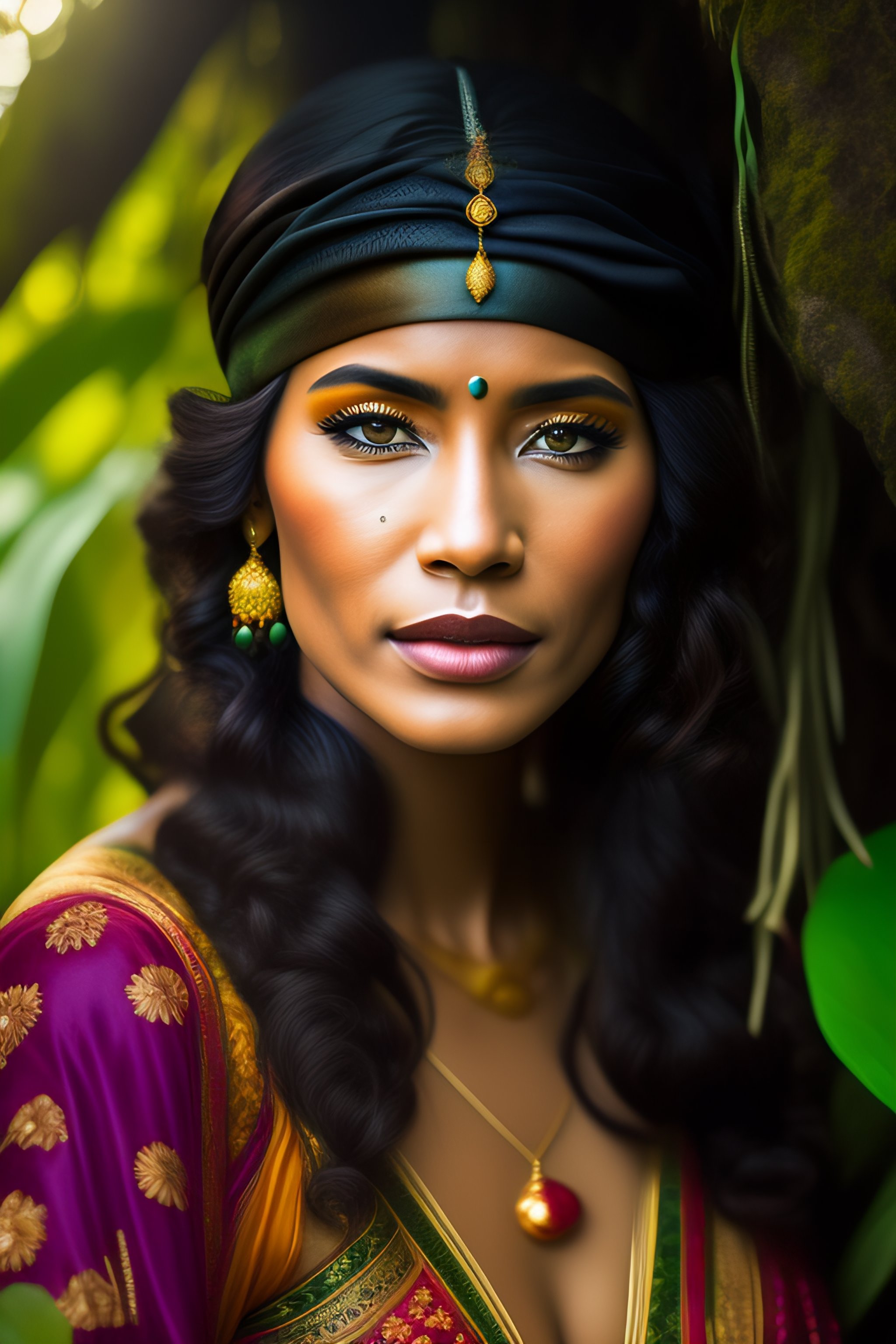 Lexica - Portrait of women in jungle
