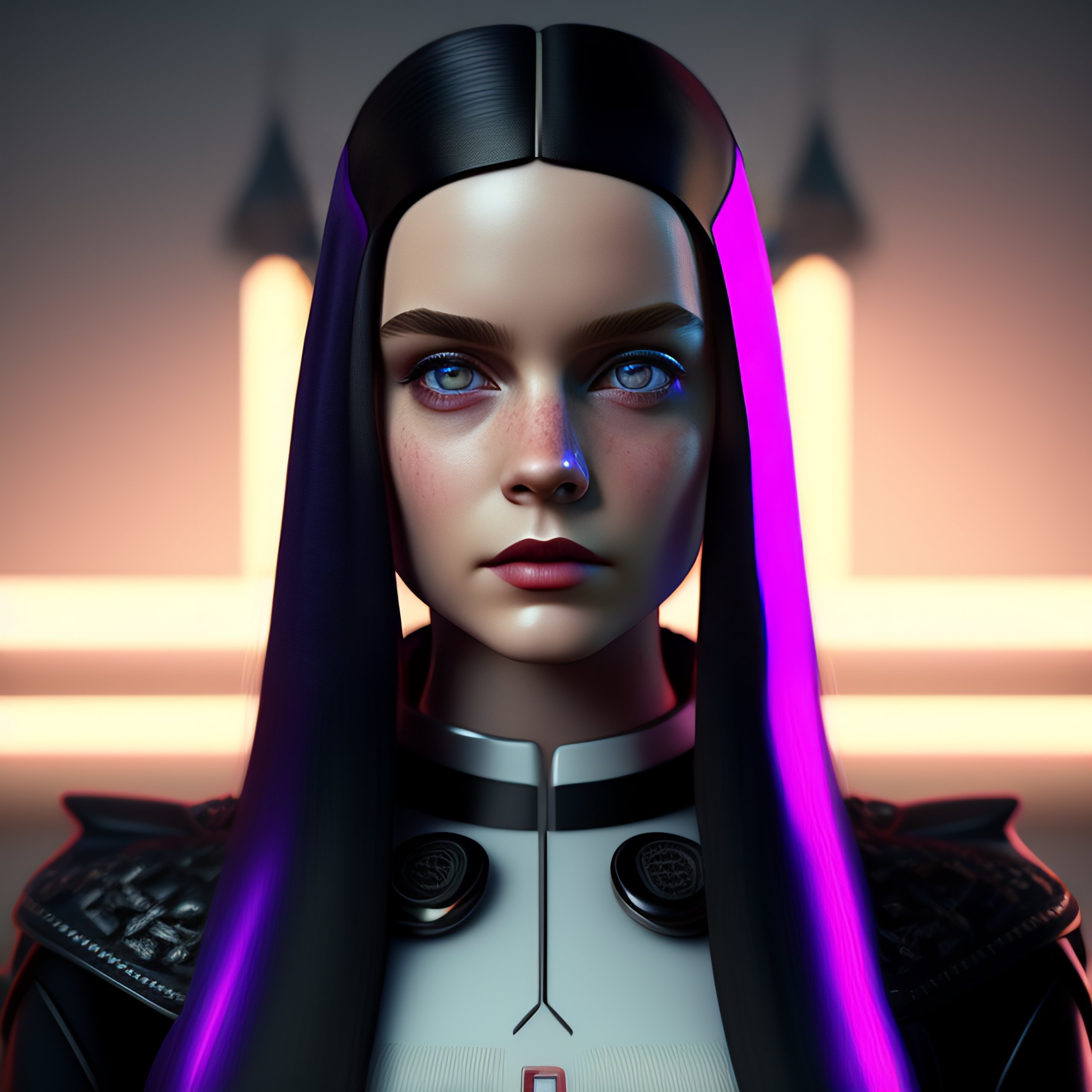 Lexica - Wednesday addams cyberpunk realistic 3d render --q 5 --ar 1:1