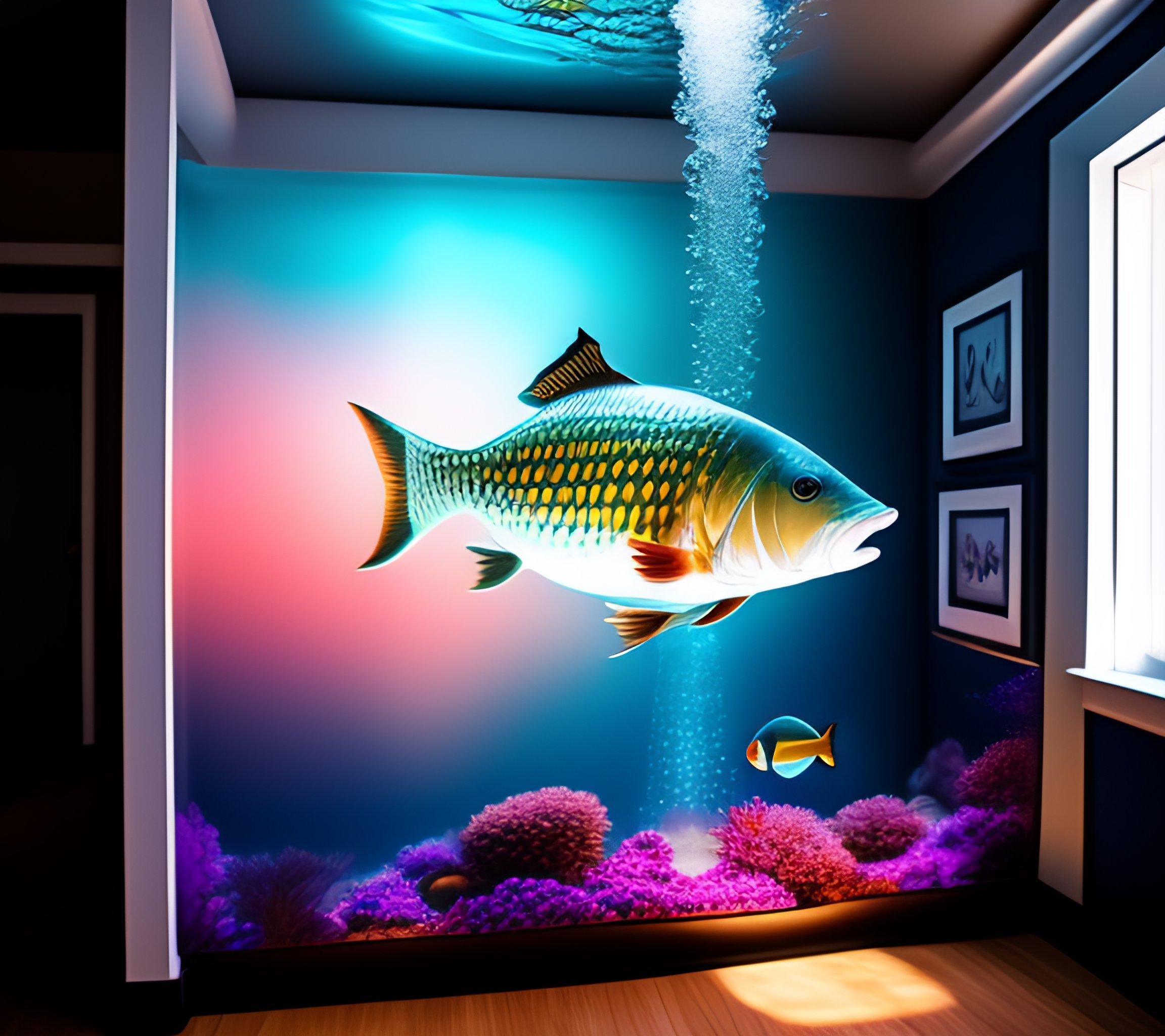 Unicorn fish outlet tank