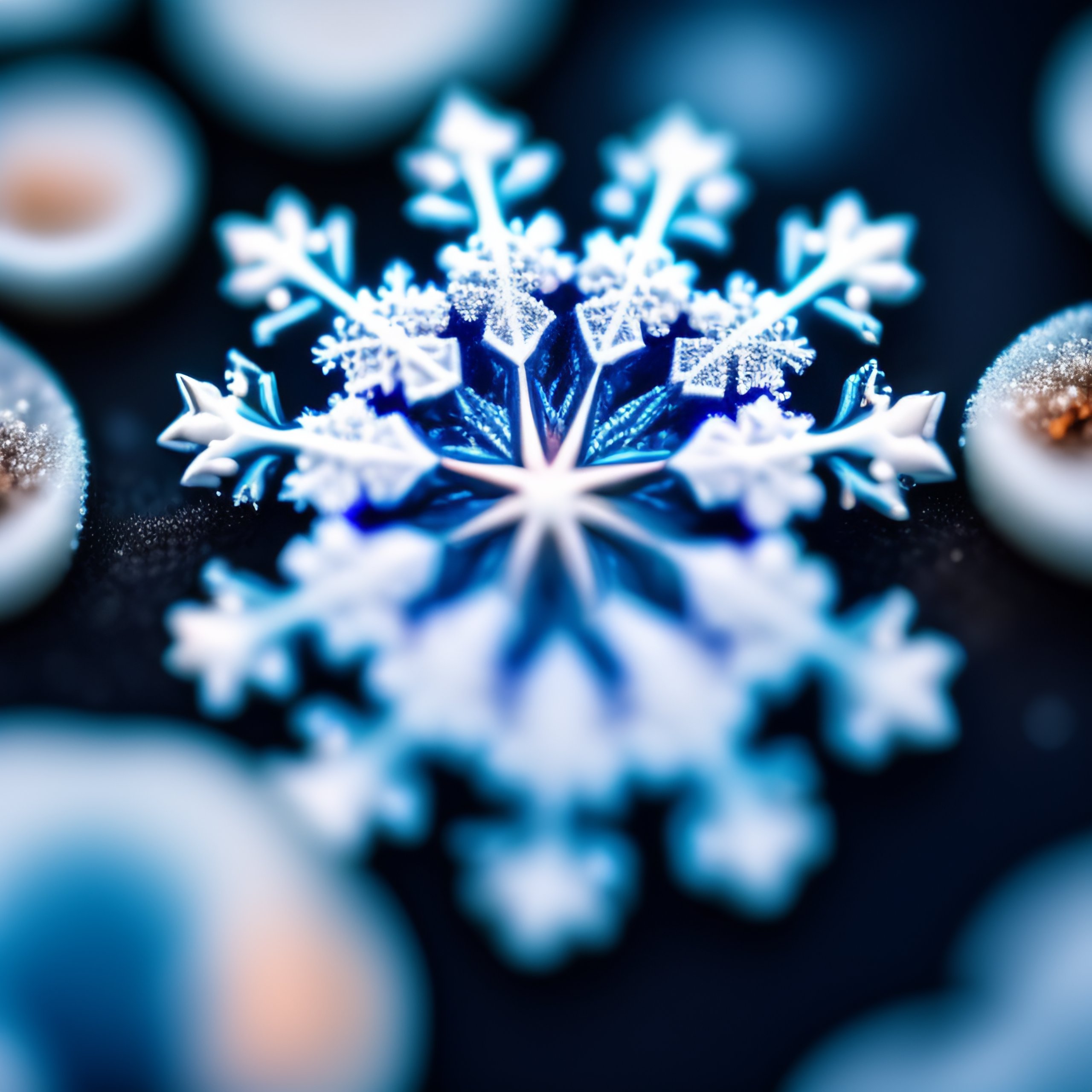Lexica - Macro photo of beautiful snowflakes