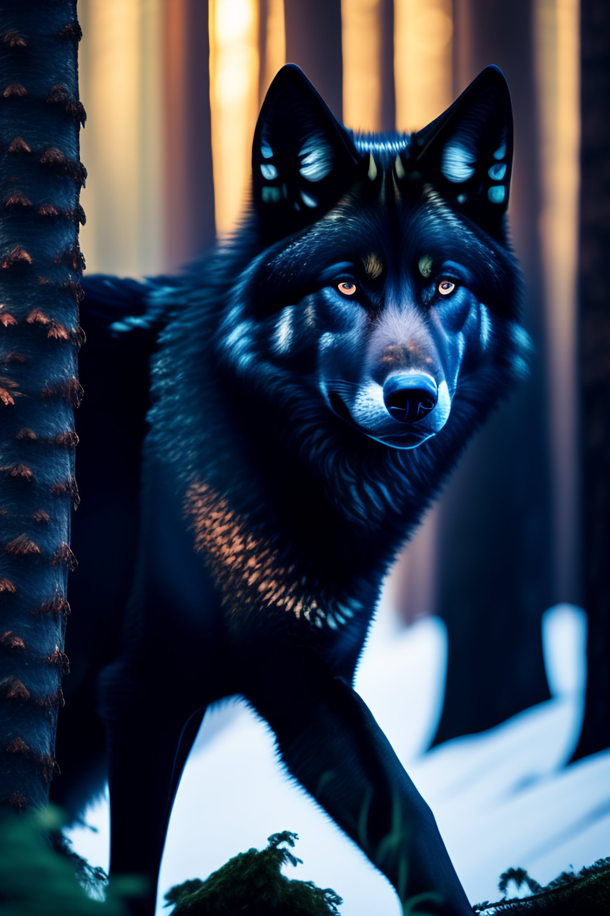 Anime Wolf With Blue Eyes