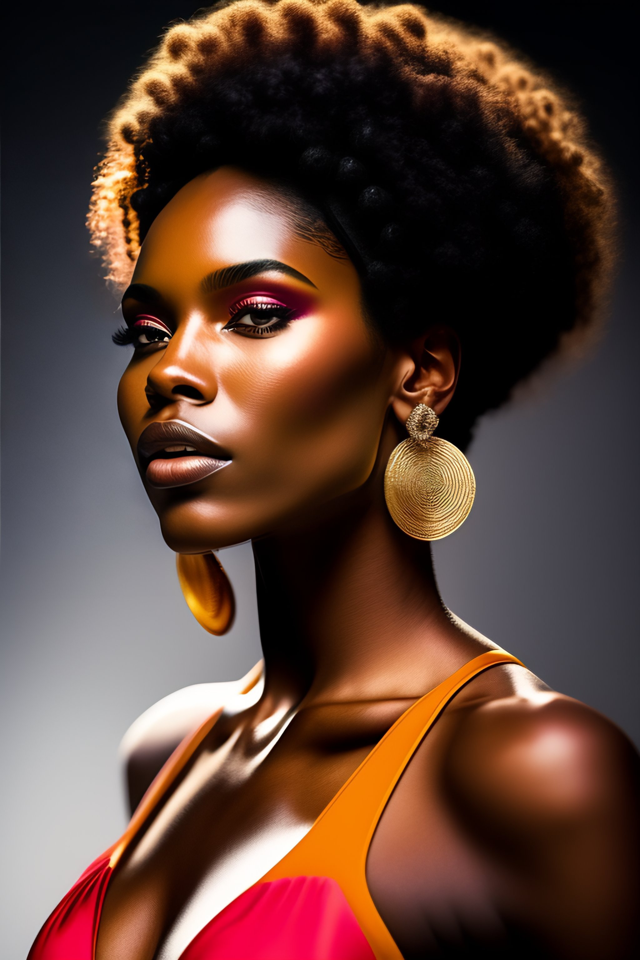 Lexica - Dark-skinned African-American woman with a natural hair style ...