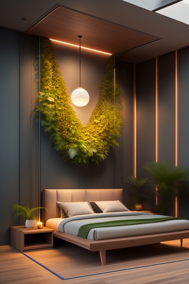 Lexica - Futurastic bedroom biophilic cealing