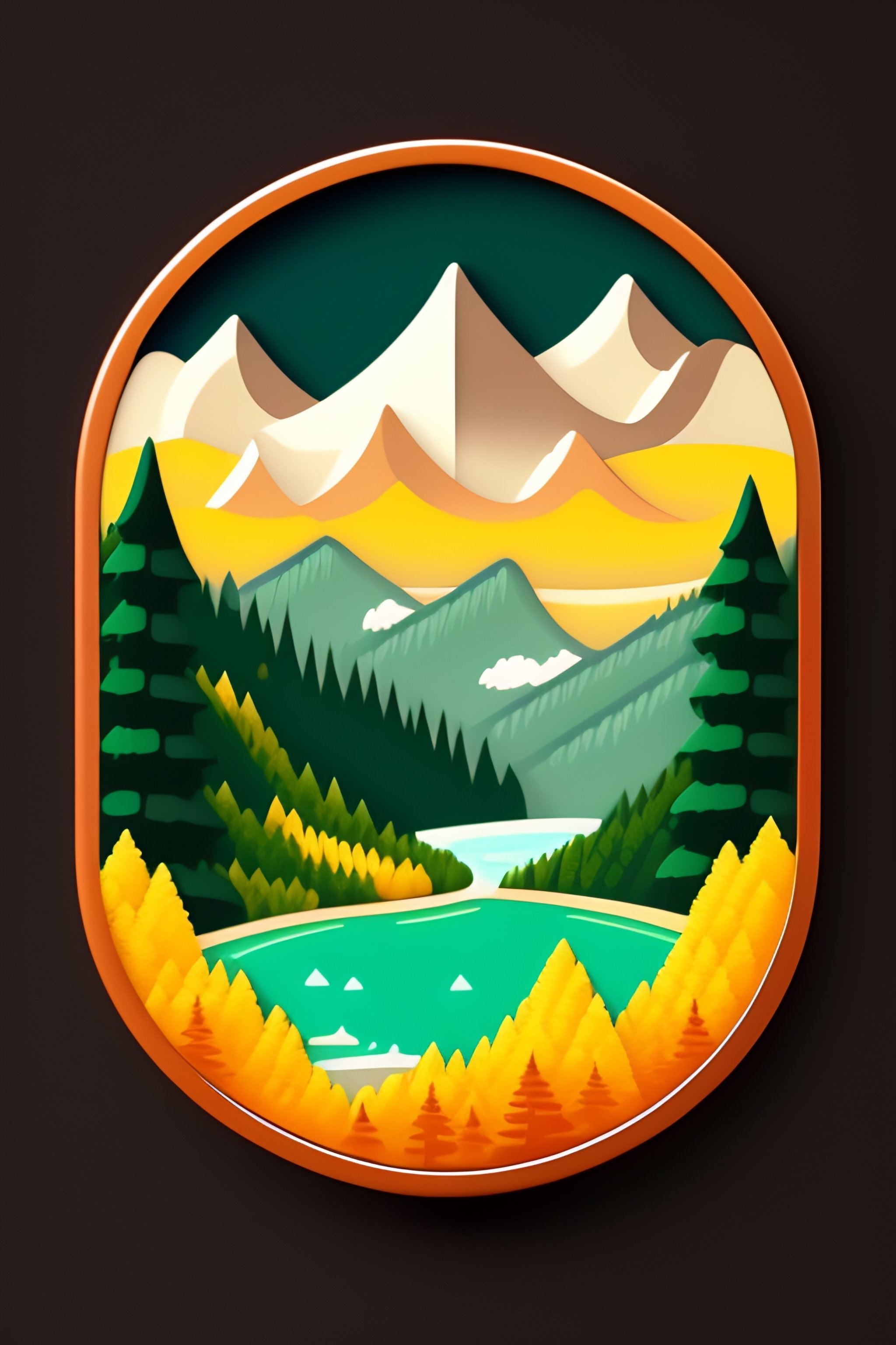 Green mountains and hills nature stickers