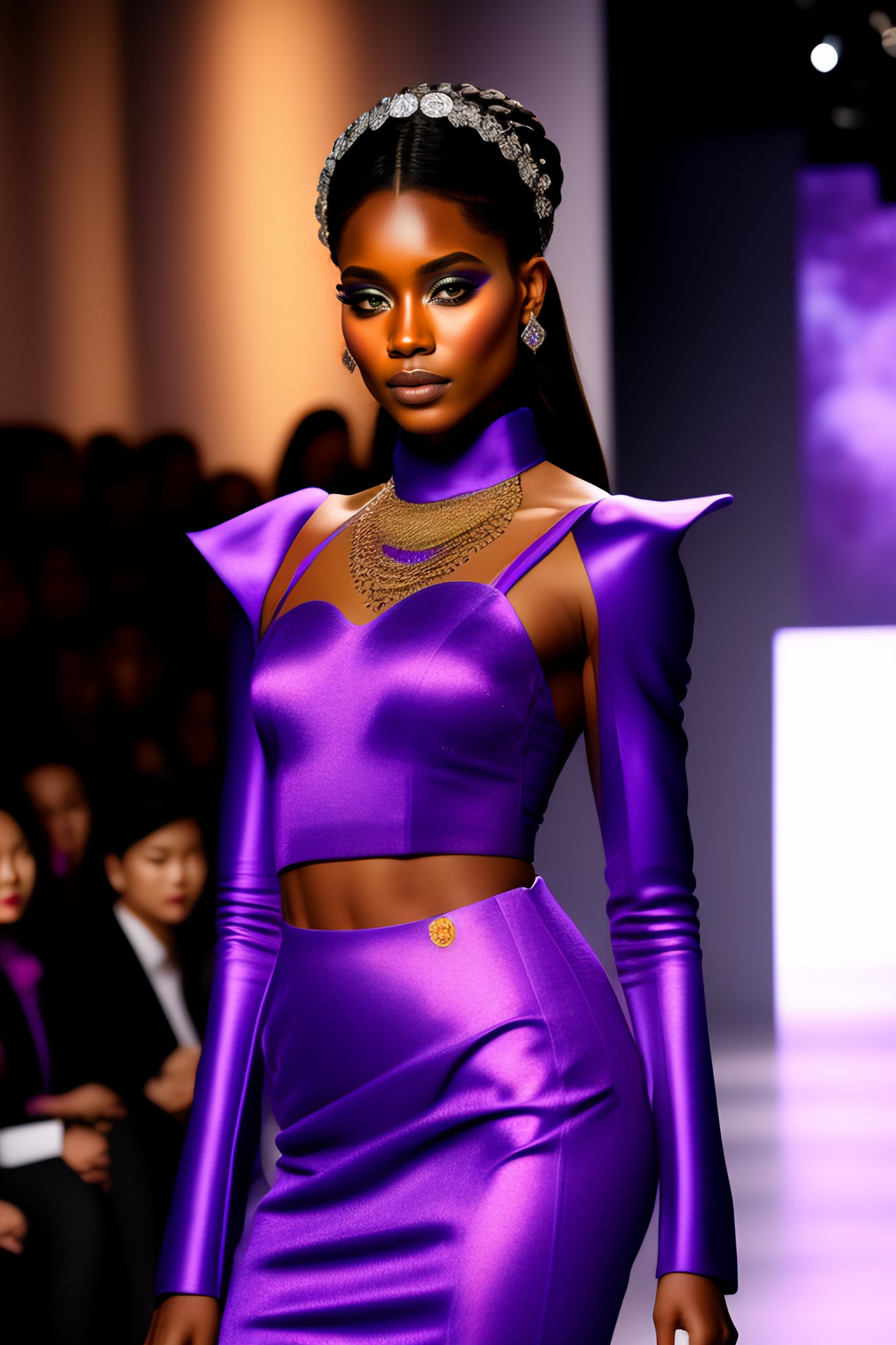 Lexica - Fashion show cothic wonderfull girl with purple