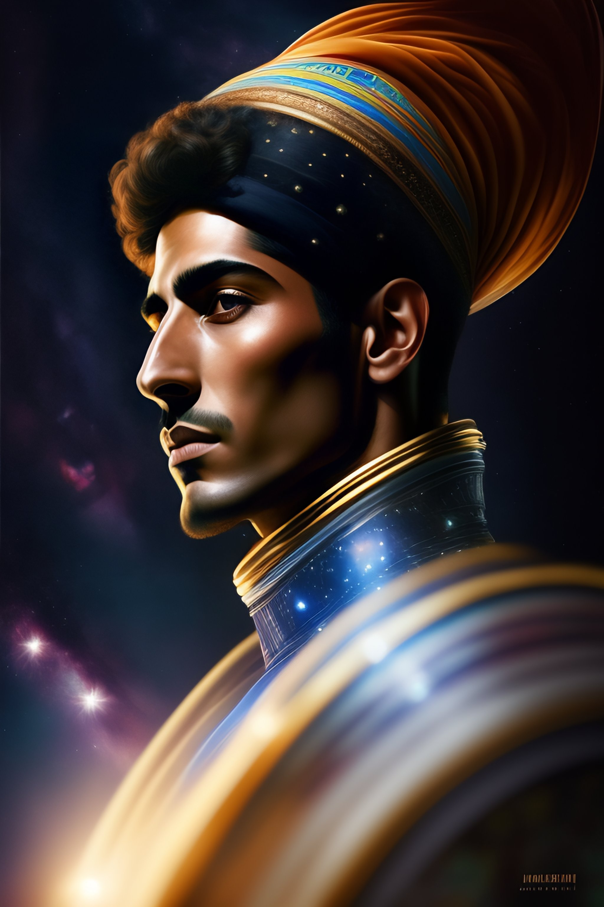 Lexica - Hyperdetailed portrait of a male middle-eastern alien in a ...
