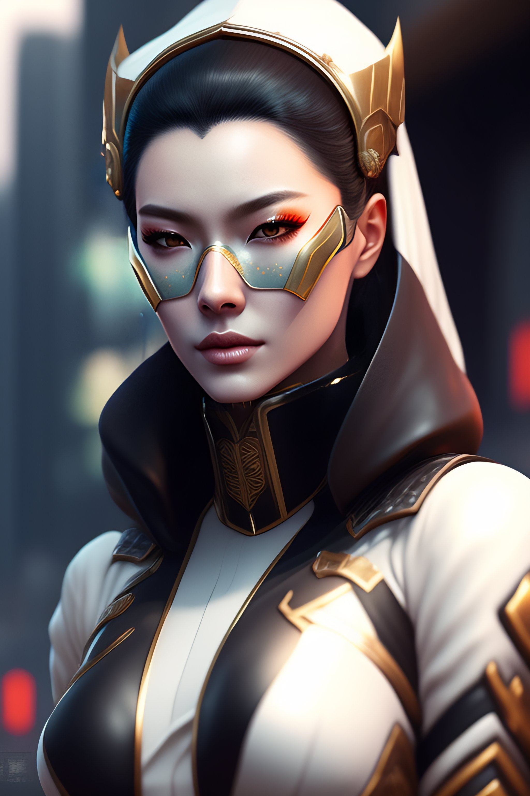 Lexica - Masked Woman, Pale Skin Cyberpunk Sharp Details, Sharp Focus 