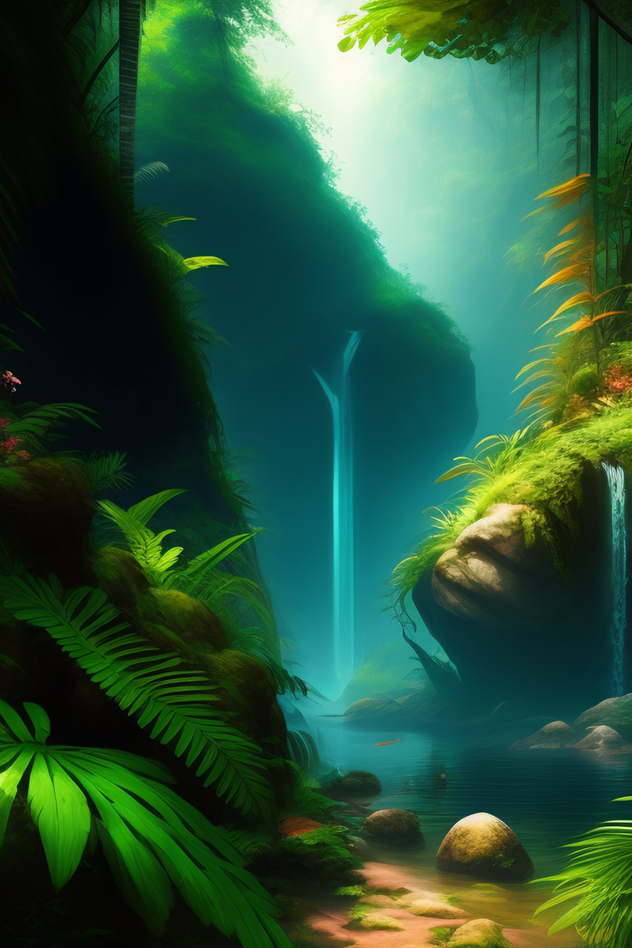 Lexica - Character art backgrund in jungle