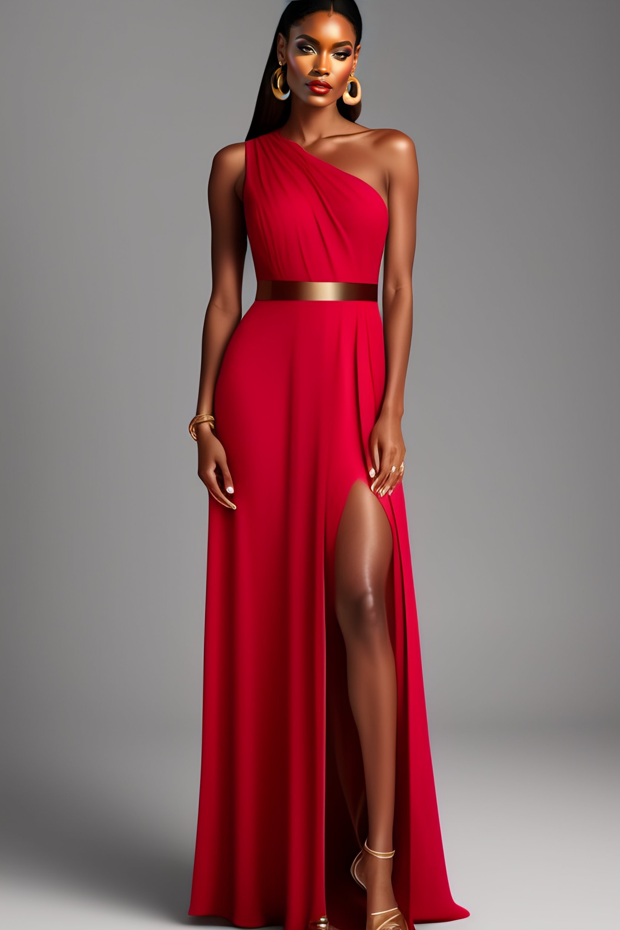 Lexica - Dress with open slit on the left leg and sleeve only on one ...