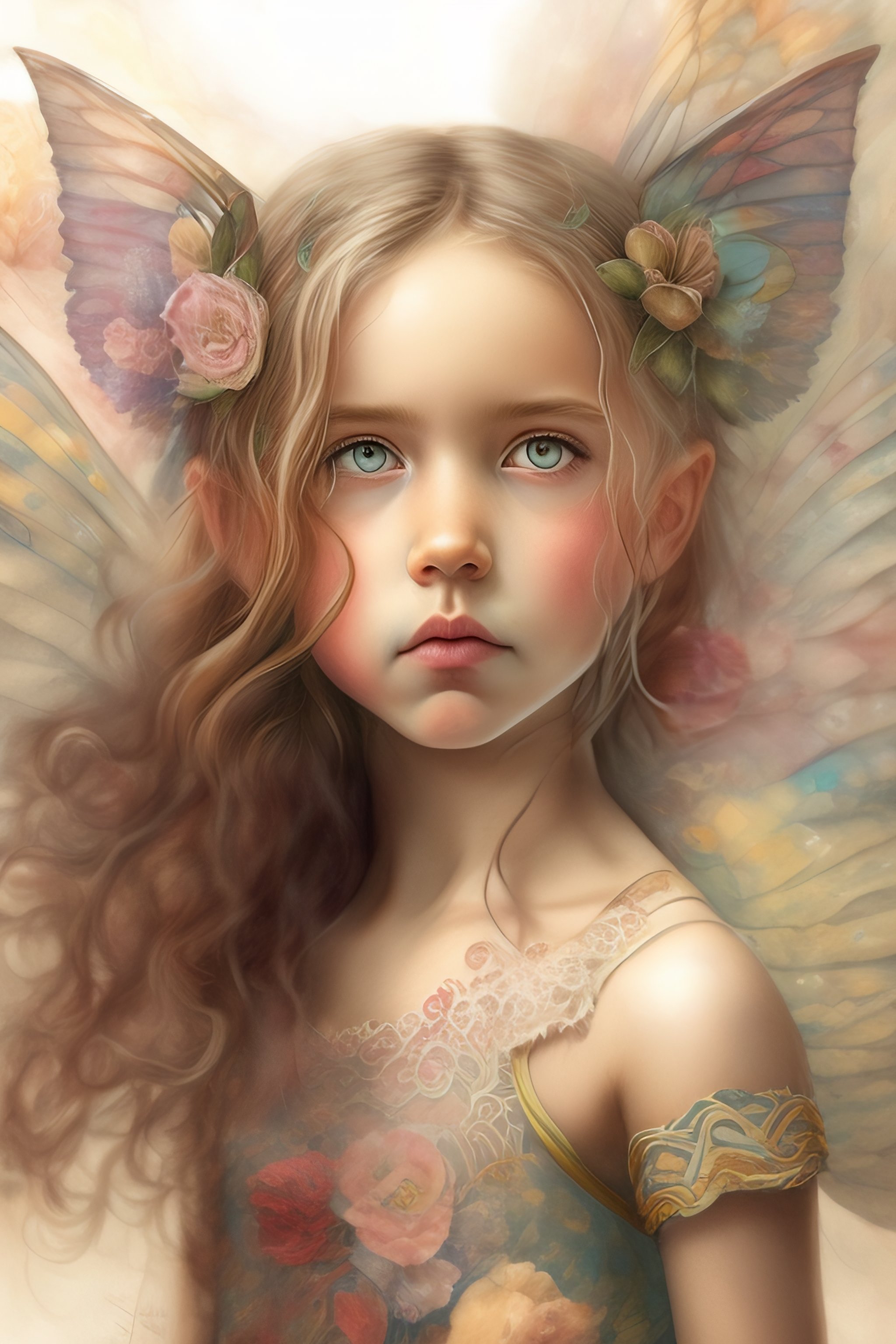 Lexica - Full figure pencil drawing 2ears toddler summer fairy, water ...