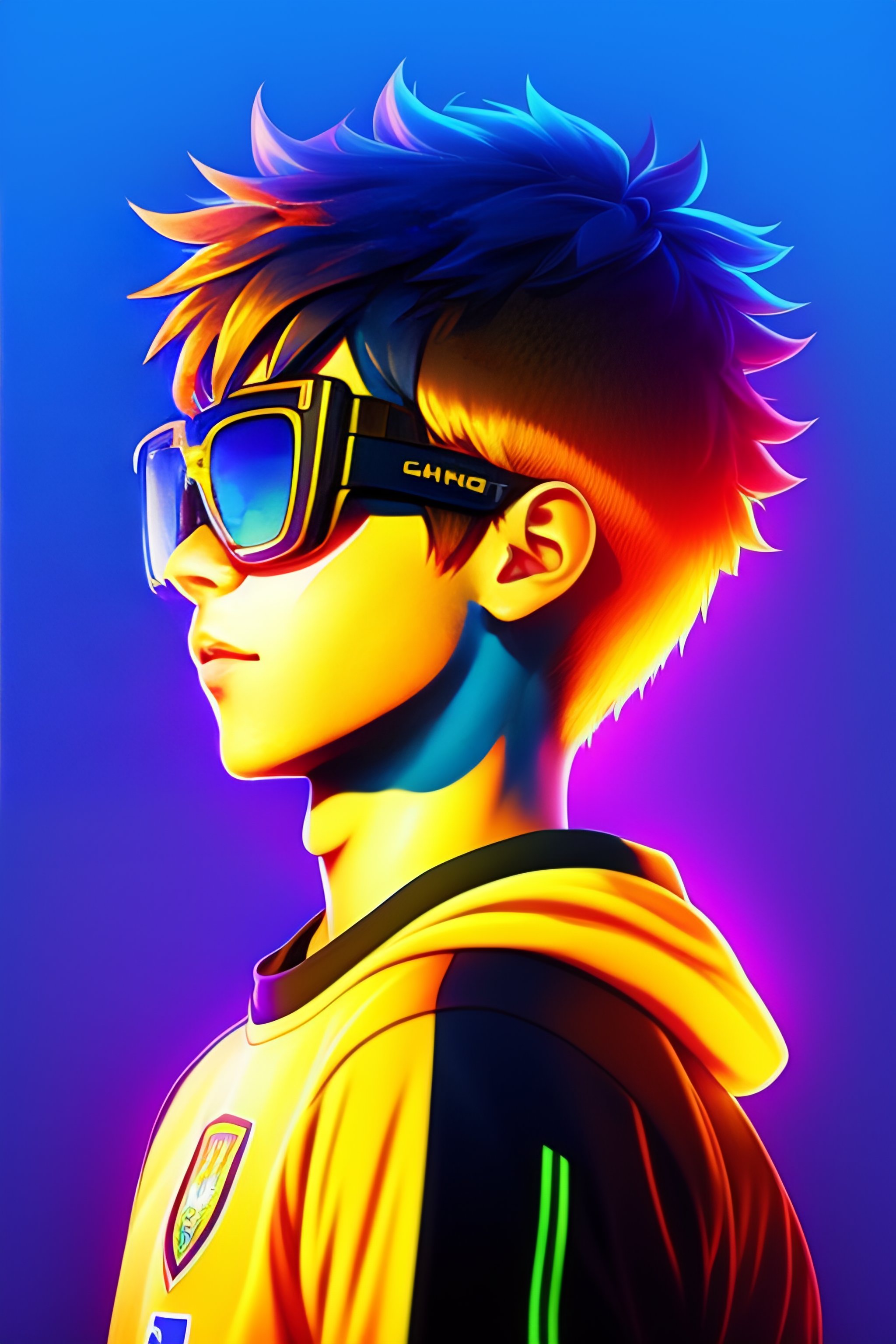 Lexica - A silhouette of a gamer boy, cartoon style, blue background ...
