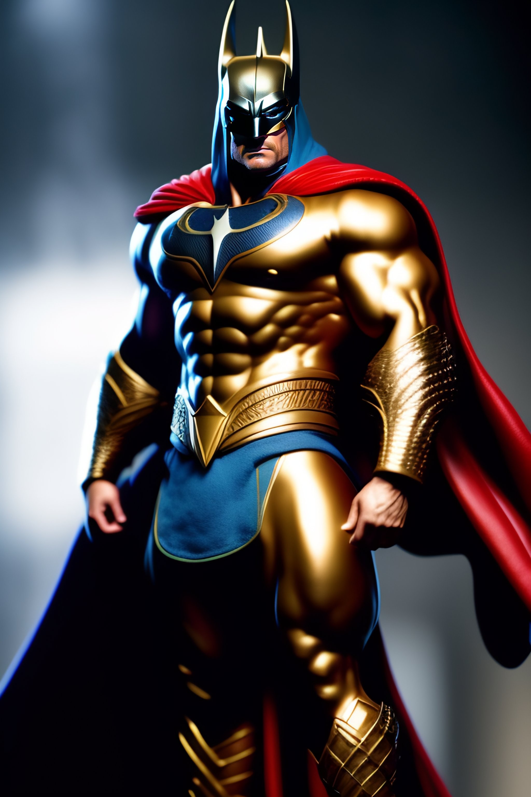 Lexica - Zeus as thor with batsuit in batman movie, full body