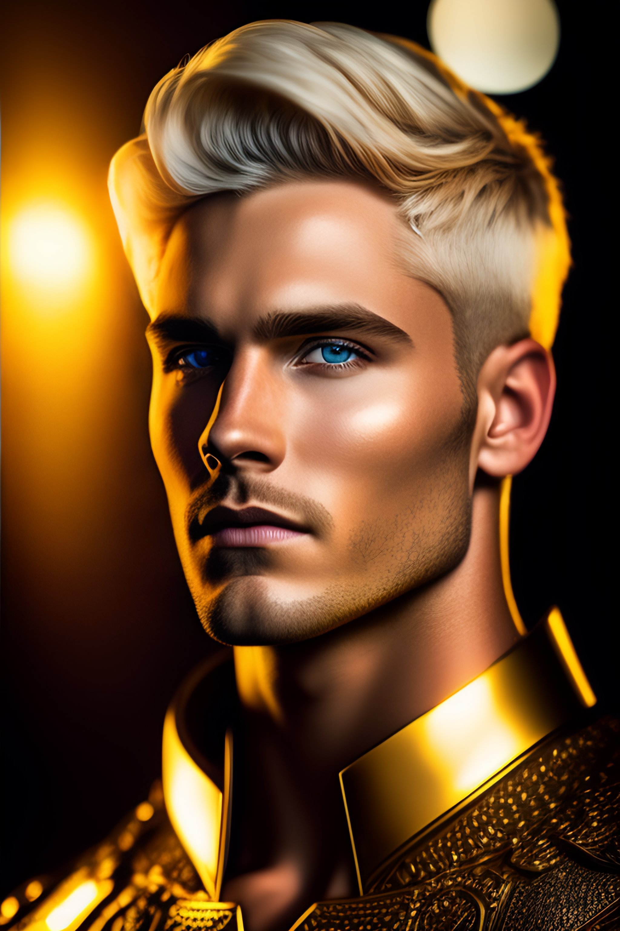 Lexica - Photo realistic portrait of paladin, male, blonde hair ...