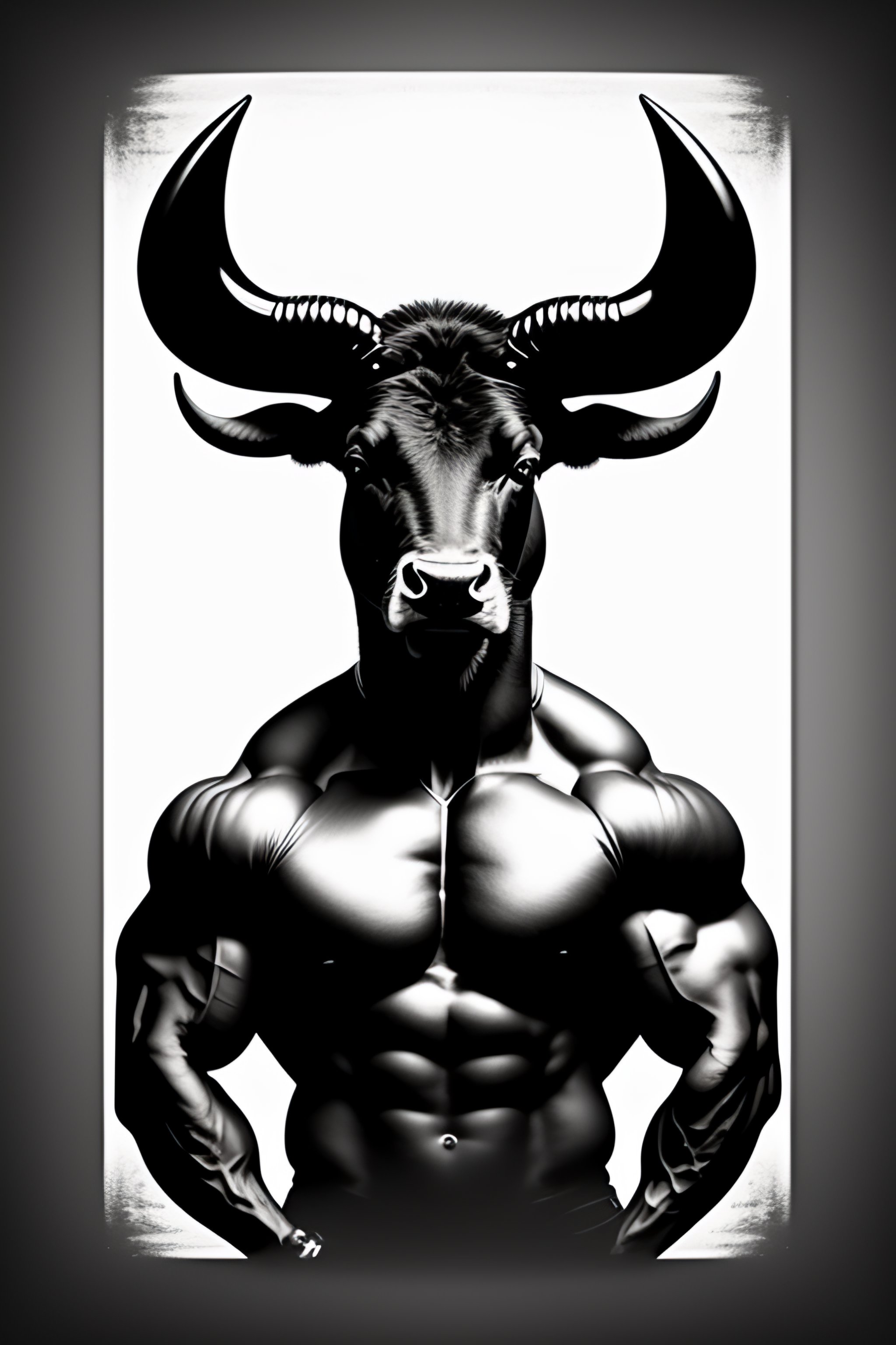Lexica - A fierce-full muscular body builder bull lifting heavy dumb ...