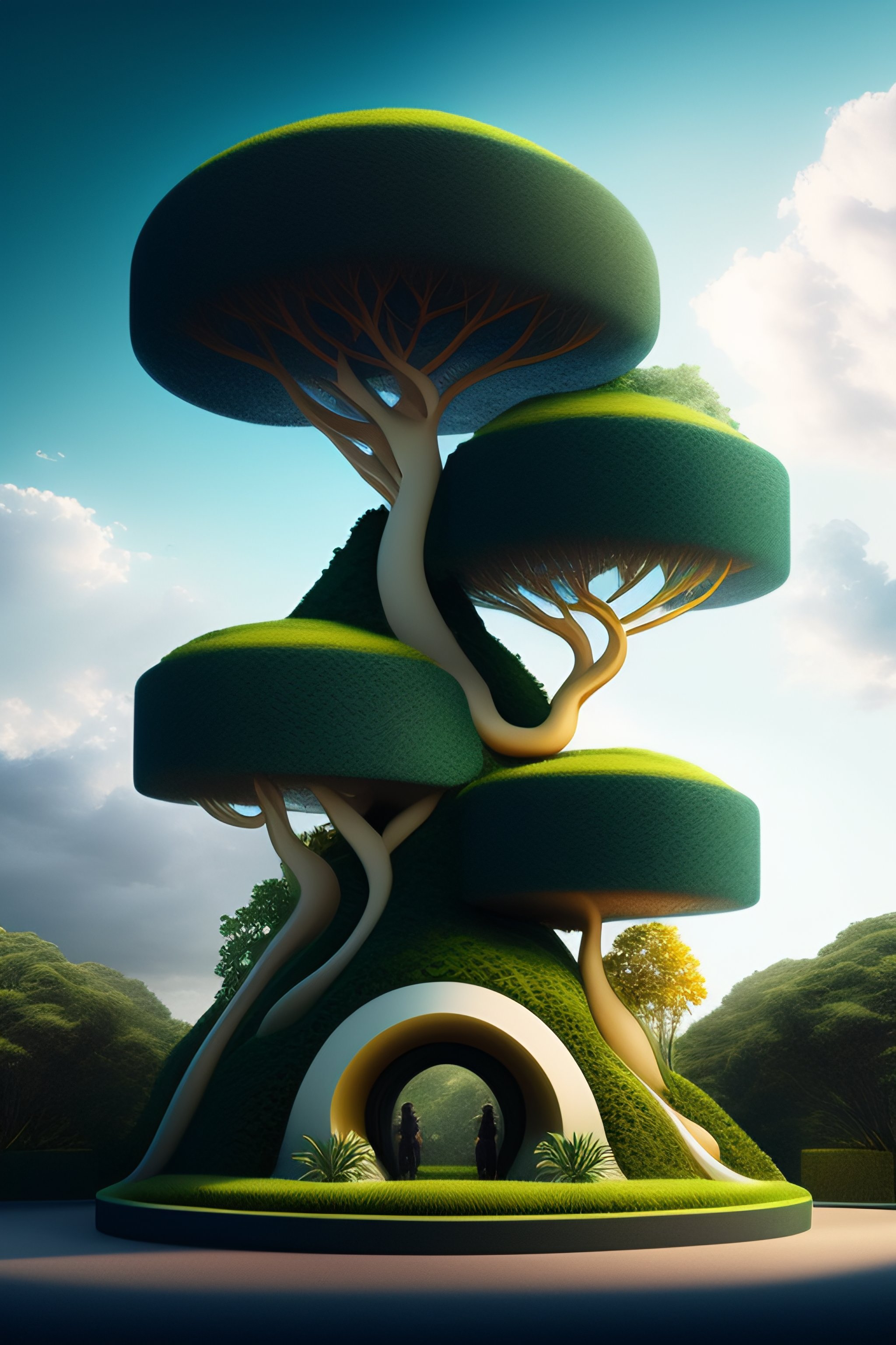Lexica - Future world with tree and frish