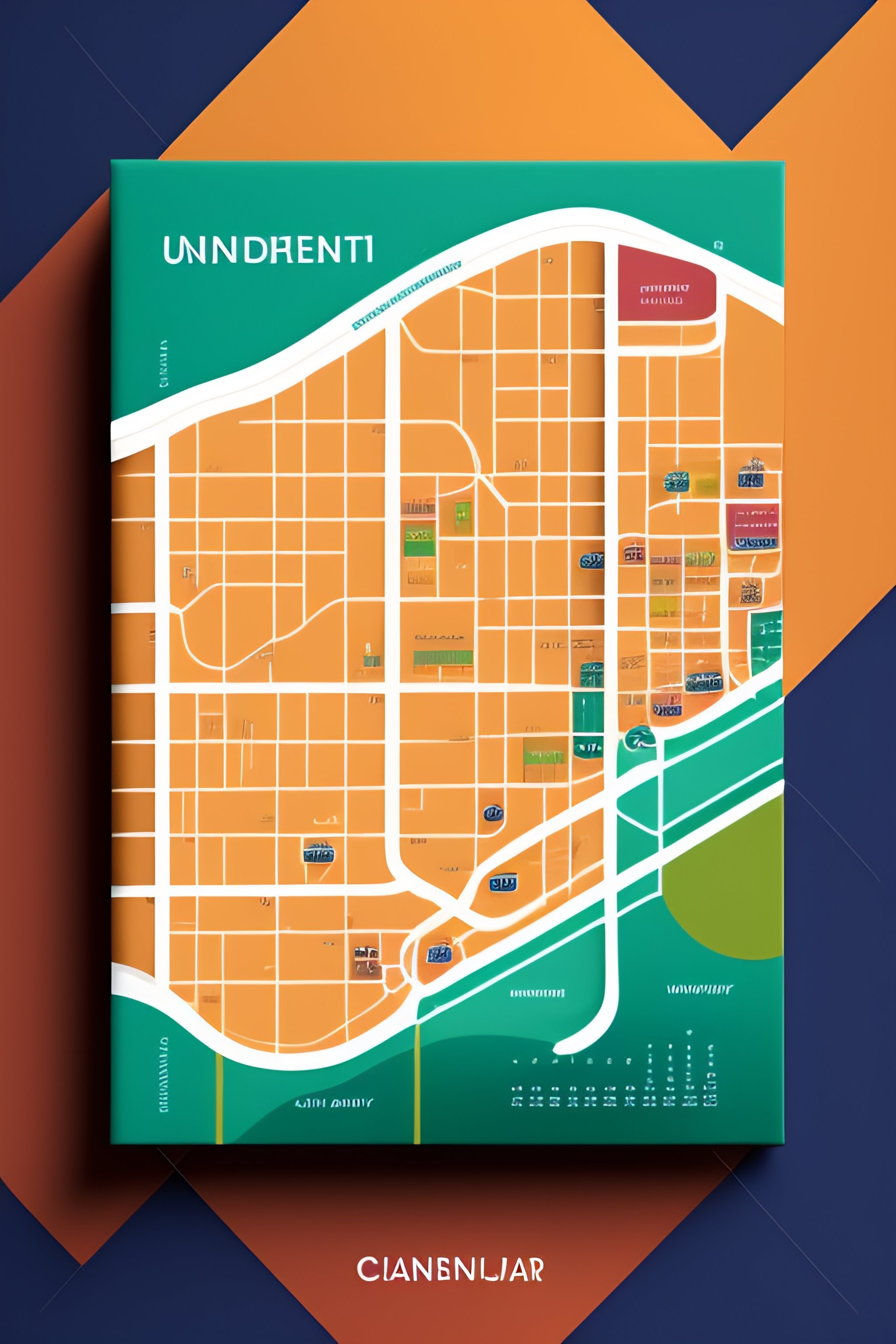 Lexica - Unique and novel Calendar design template with a map of a ...