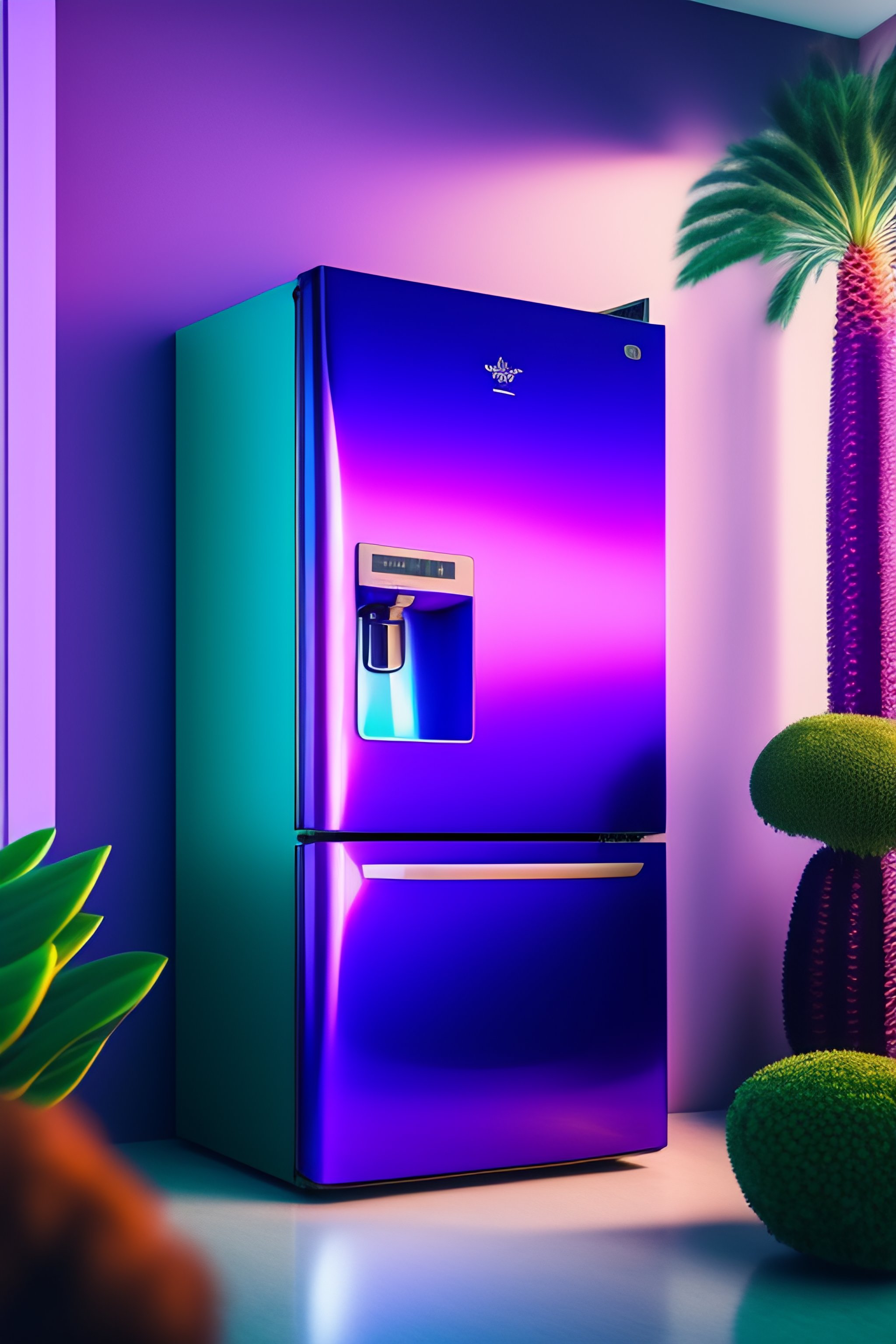 Colorful Psychedelic Texture Purple Blue Refrigerator Fridge