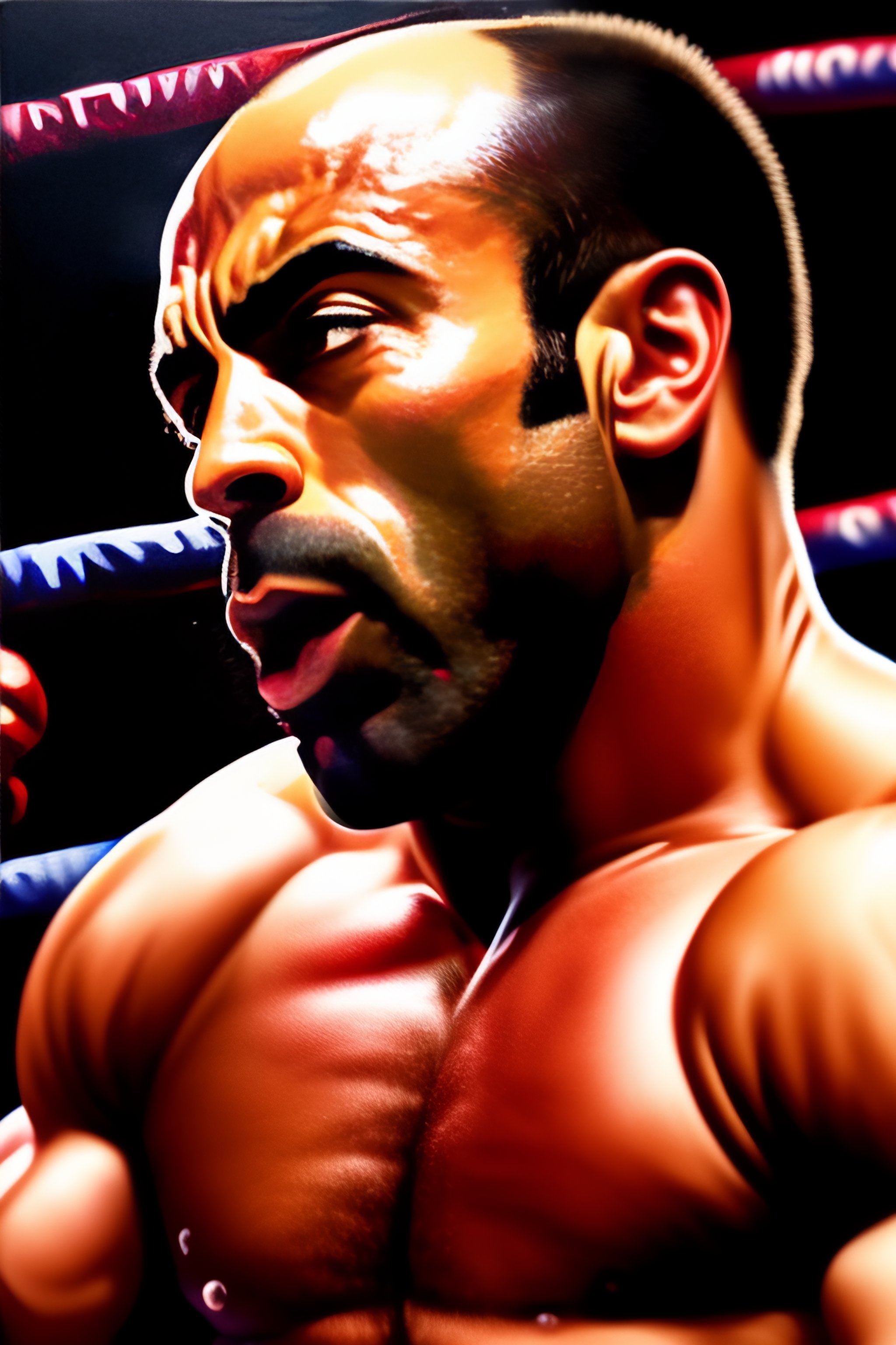 Lexica - Portrait of Joe Rogan getting knocked out with a roundhose kick