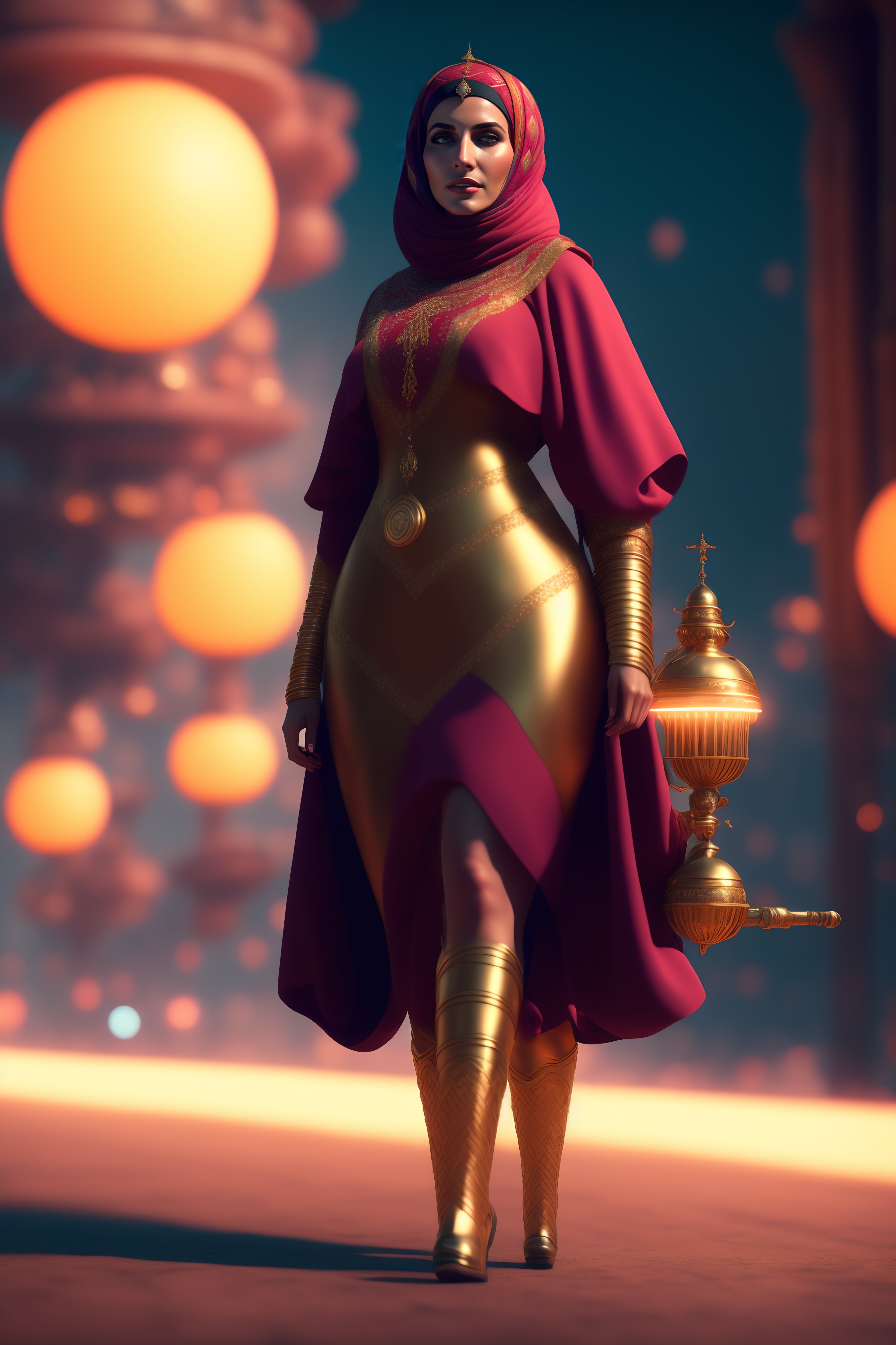 Lexica - Ottoman princess sultan woman in simon stalenhag style 1920s ...