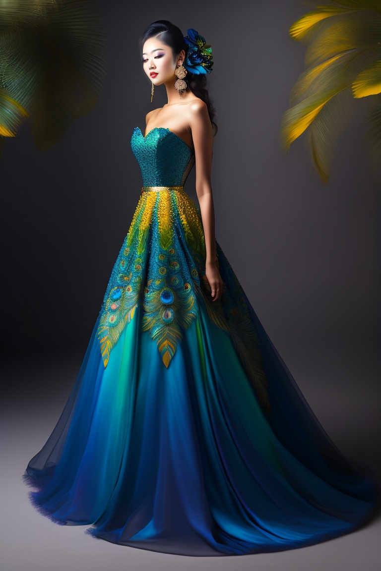 Lexica - Peacock theme,gown design,natural sense photoshoot,color ...