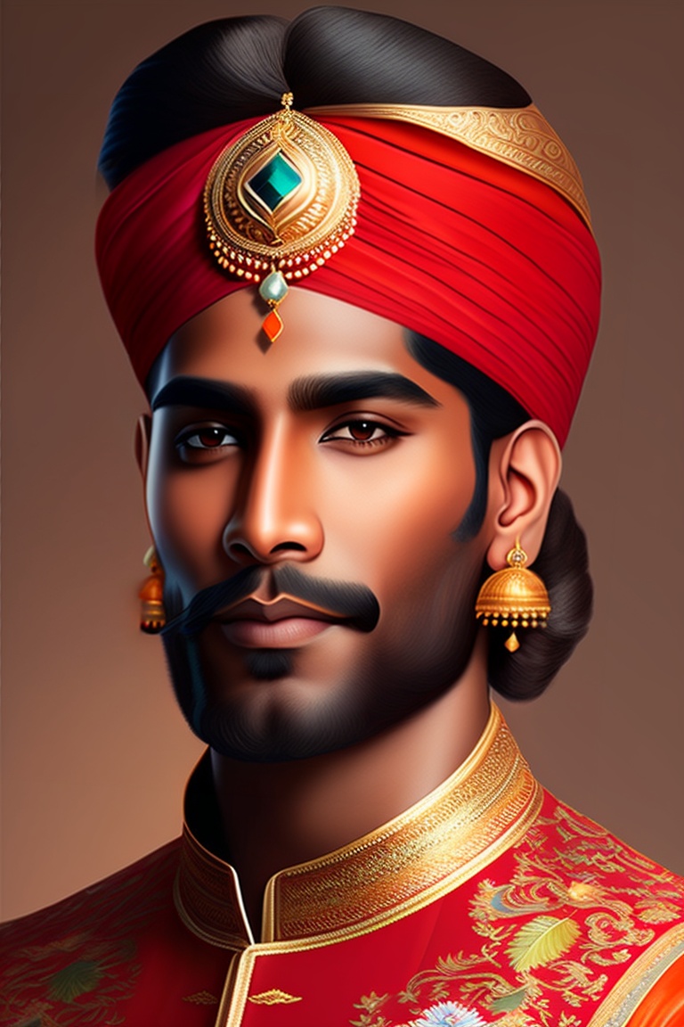 Lexica - Describe an Indian man gracefully adorned in traditional Hindu ...