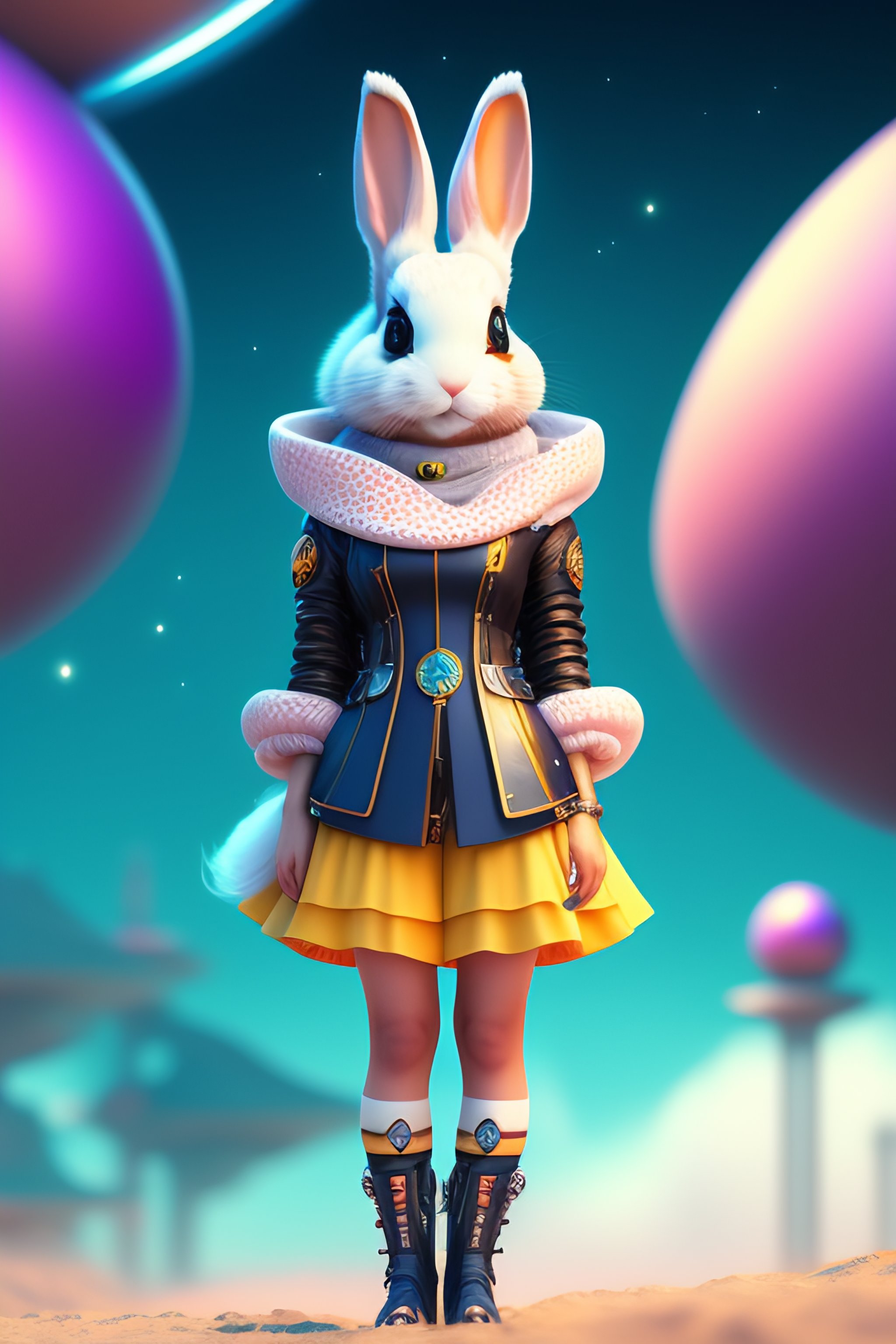 Lexica - A solar punk cute avatar in a futuristic world, rabbit ...