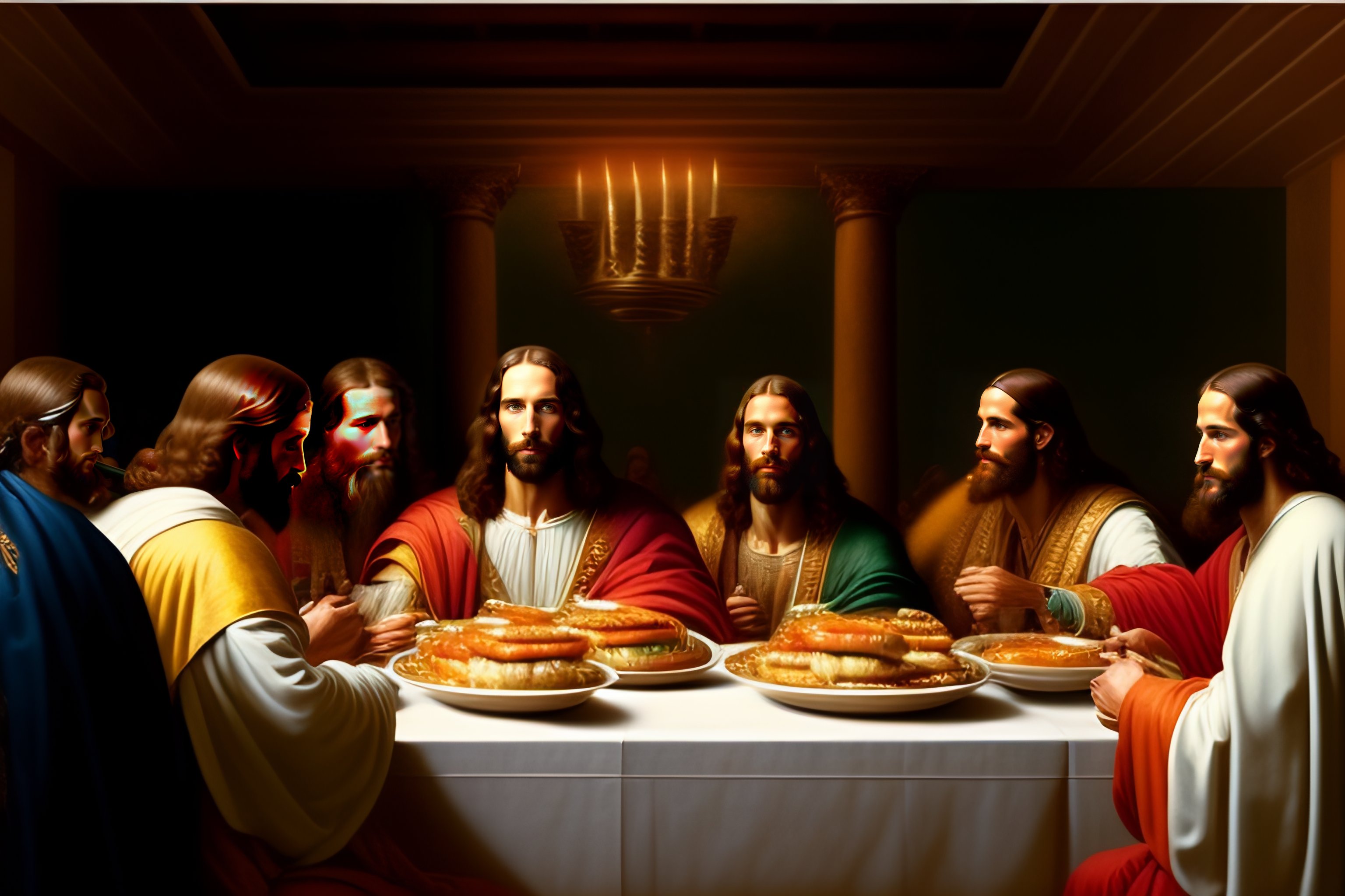 Lexica - Photo Of Jesus Christ And The 12 Apostles At The Last Supper 