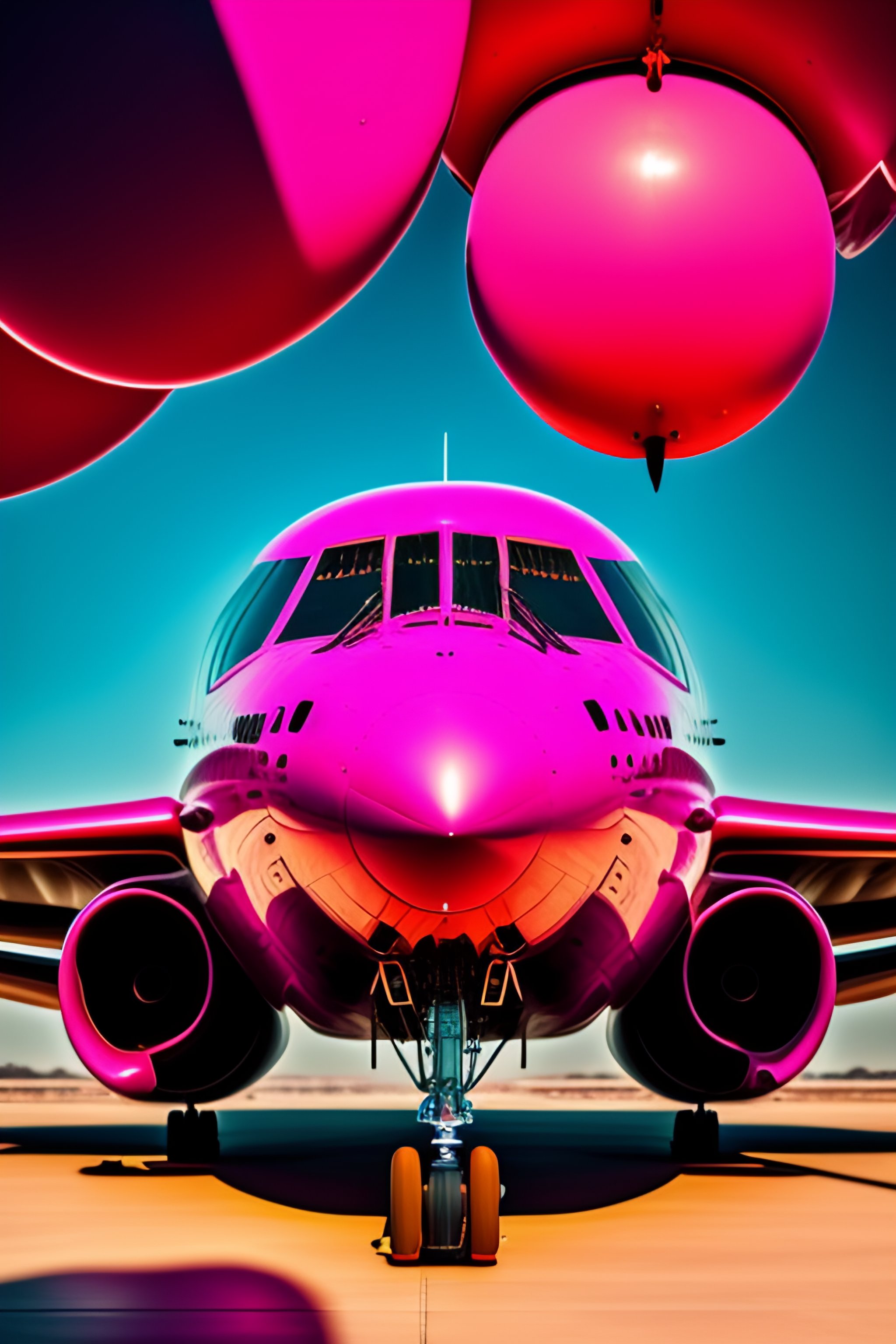 Lexica - Avión de color rosa y 8 alas