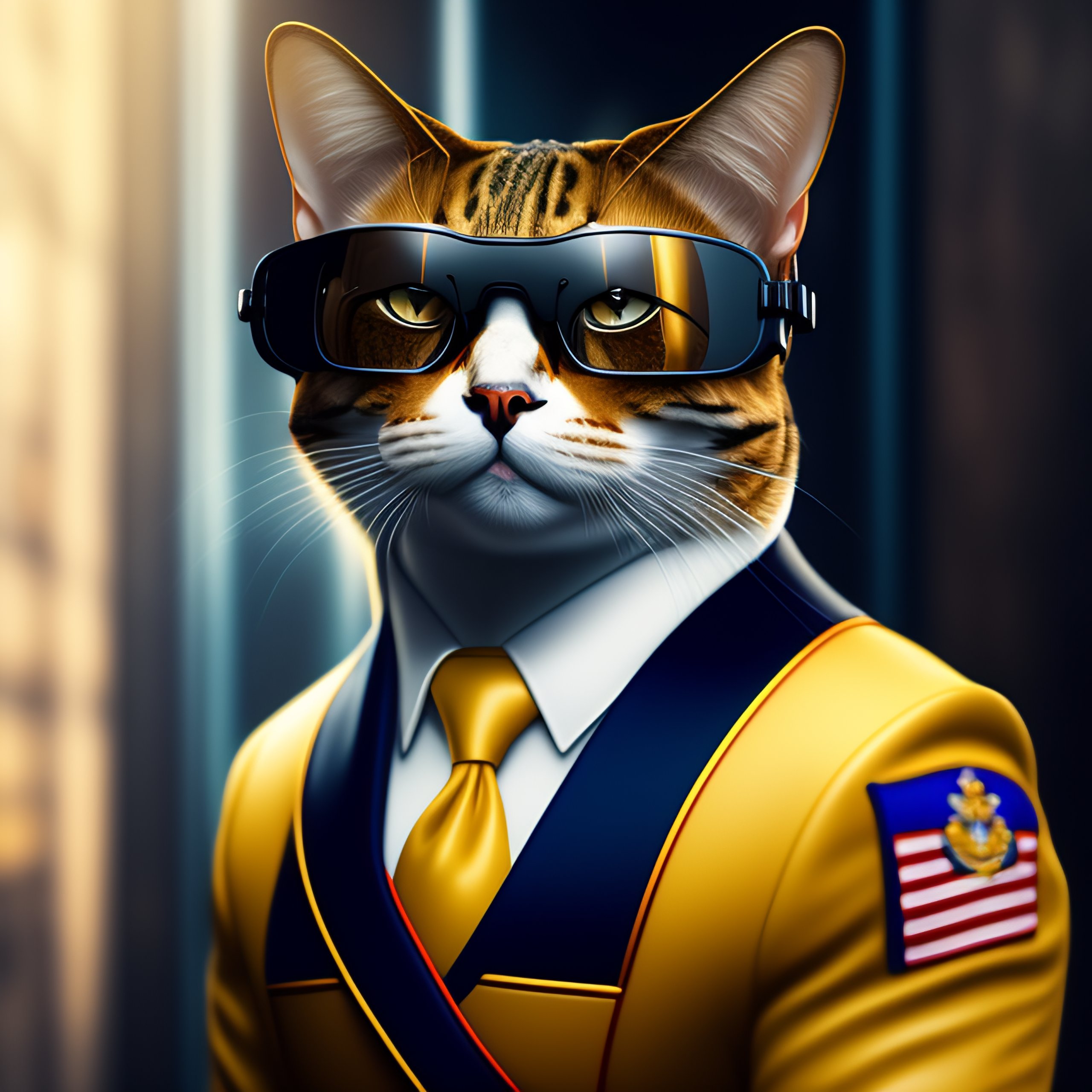 Lexica - An anthropomorphic cat in a colombian police suit and black ...