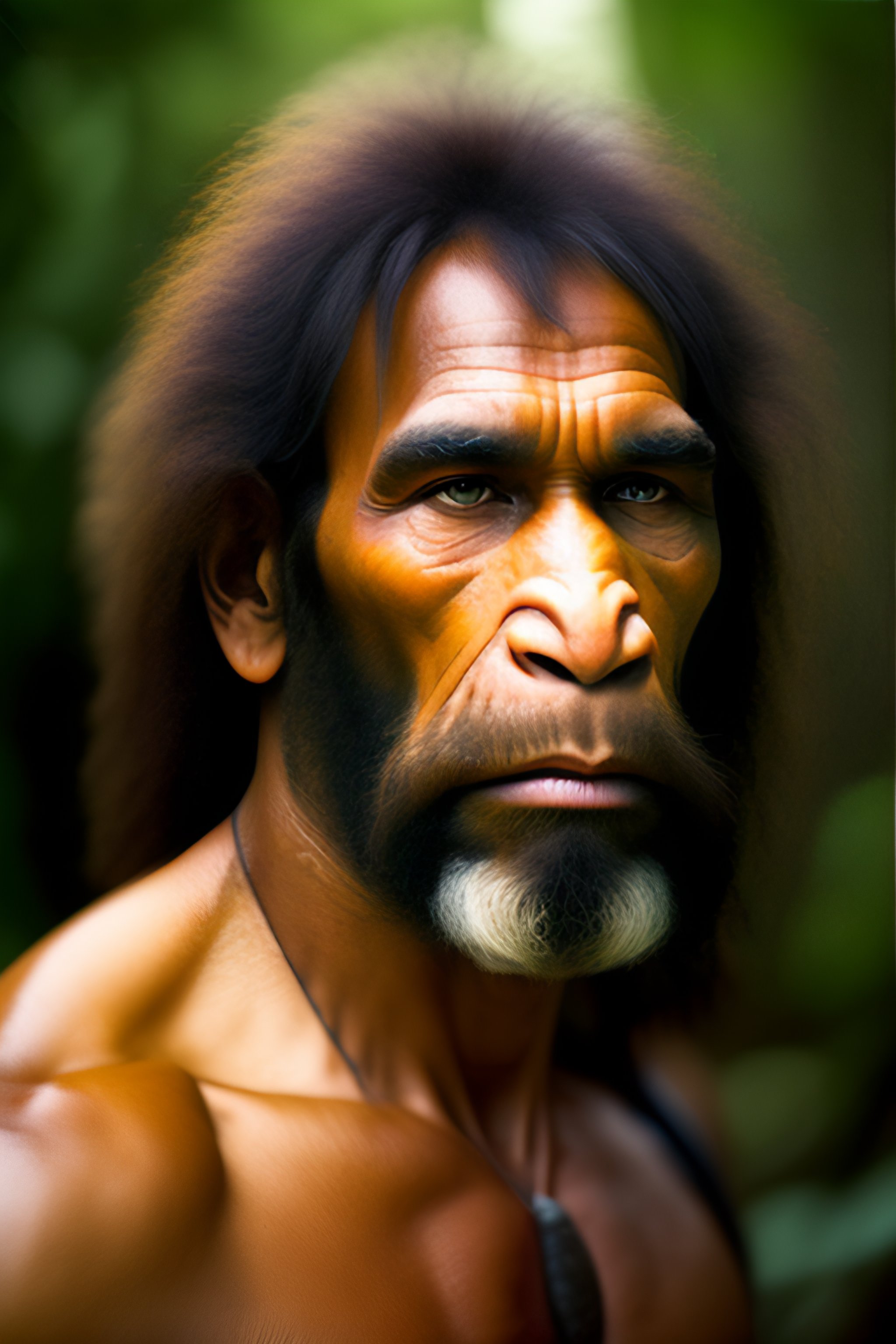 Lexica - Photograph of a Neanderthal man