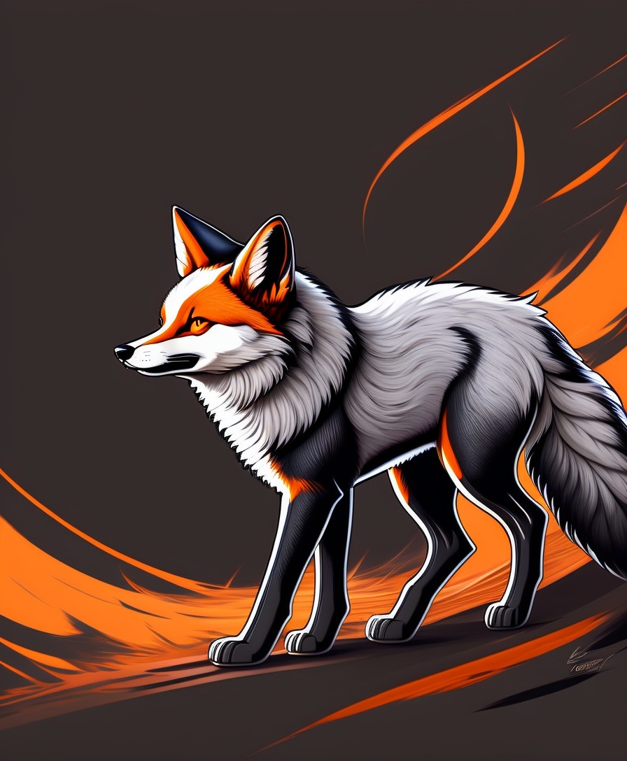 Lexica - 9 tailed fox, aggressive looking, wild, brutal, centered ...